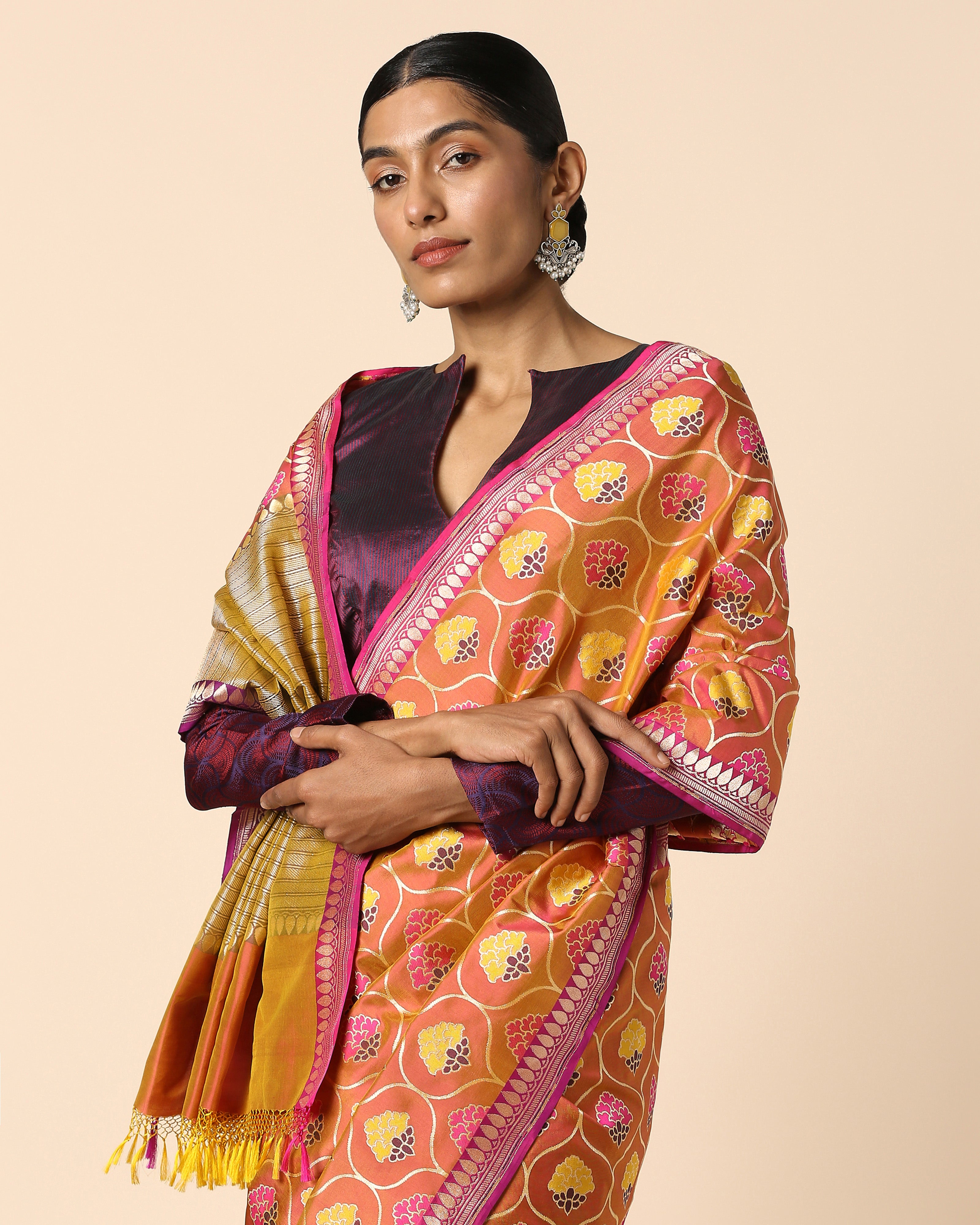 Bhakti Banarasi Cutwork Silk Saree