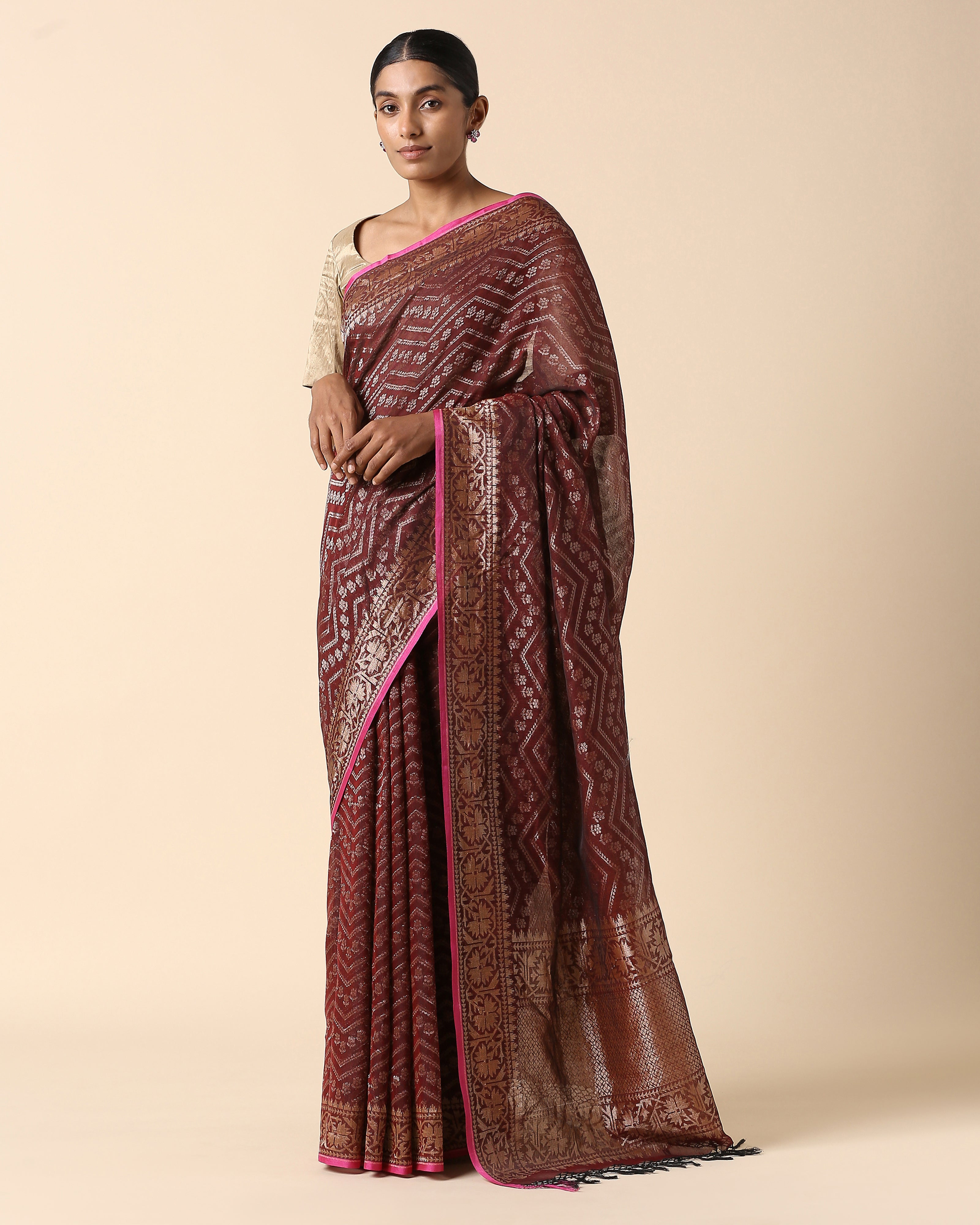 Bina Banarasi Cutwork Cotton Saree