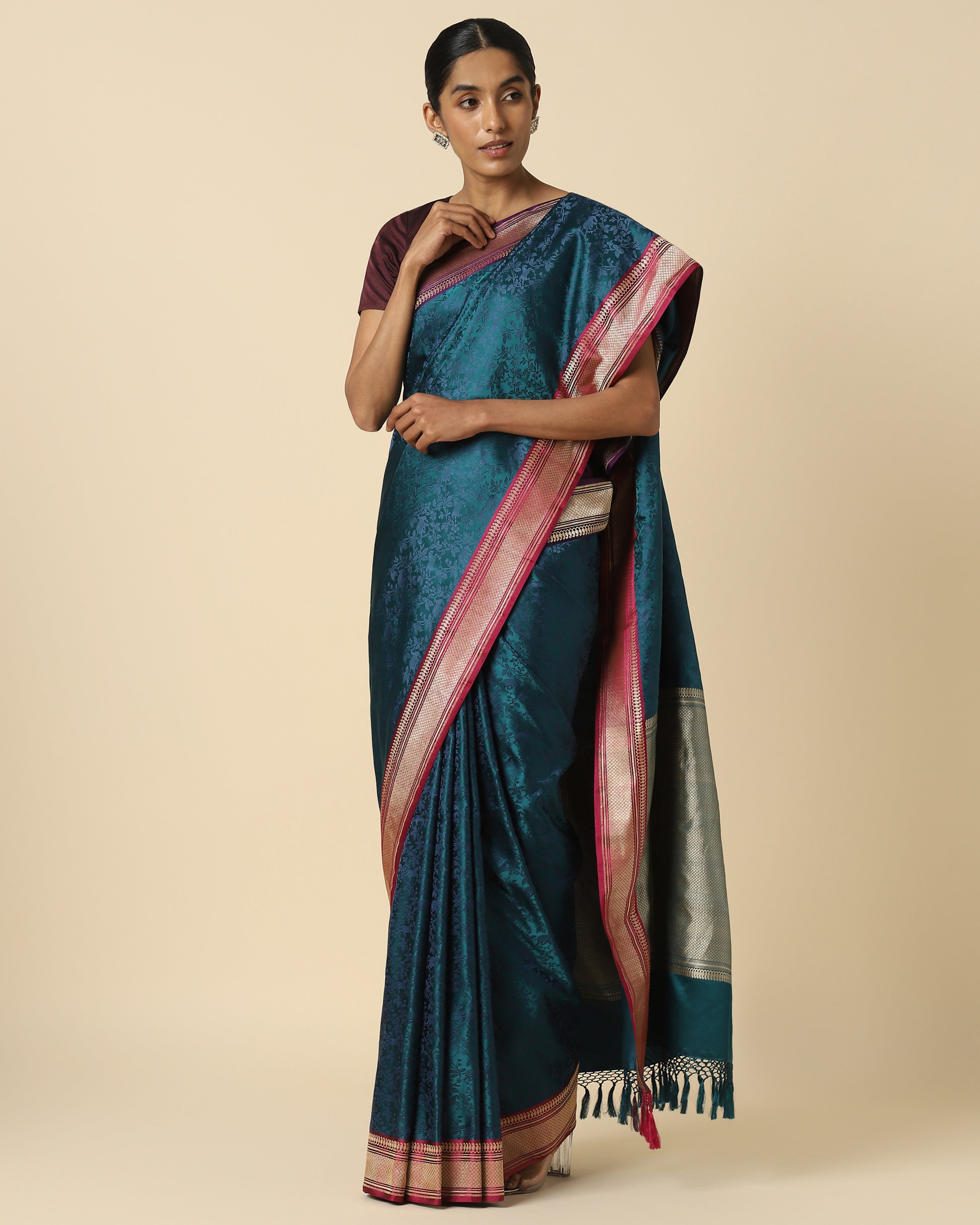Haaniya Banarasi Tanchoi Silk Saree
