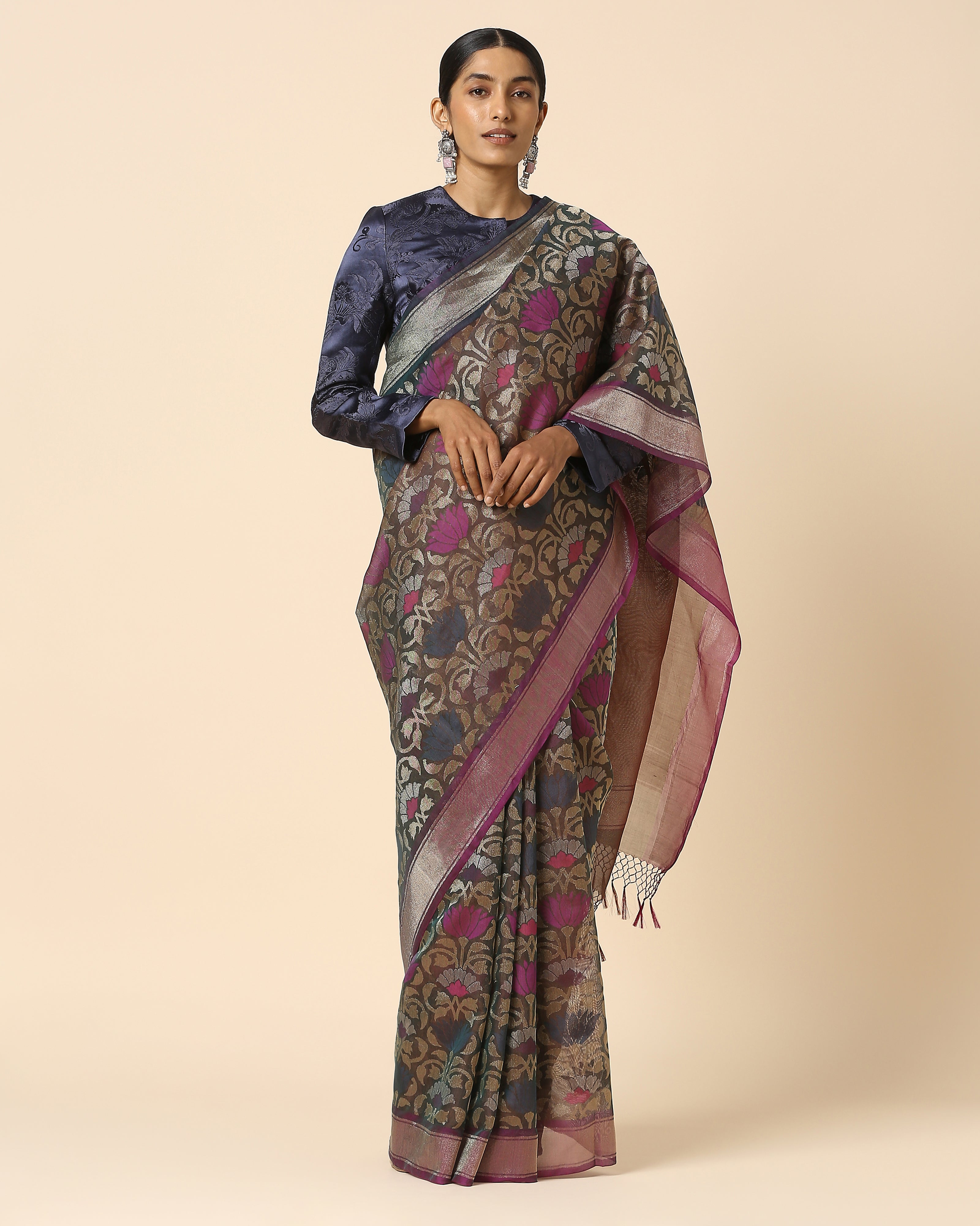 Noor Banarasi Jamdani Silk Cotton Saree