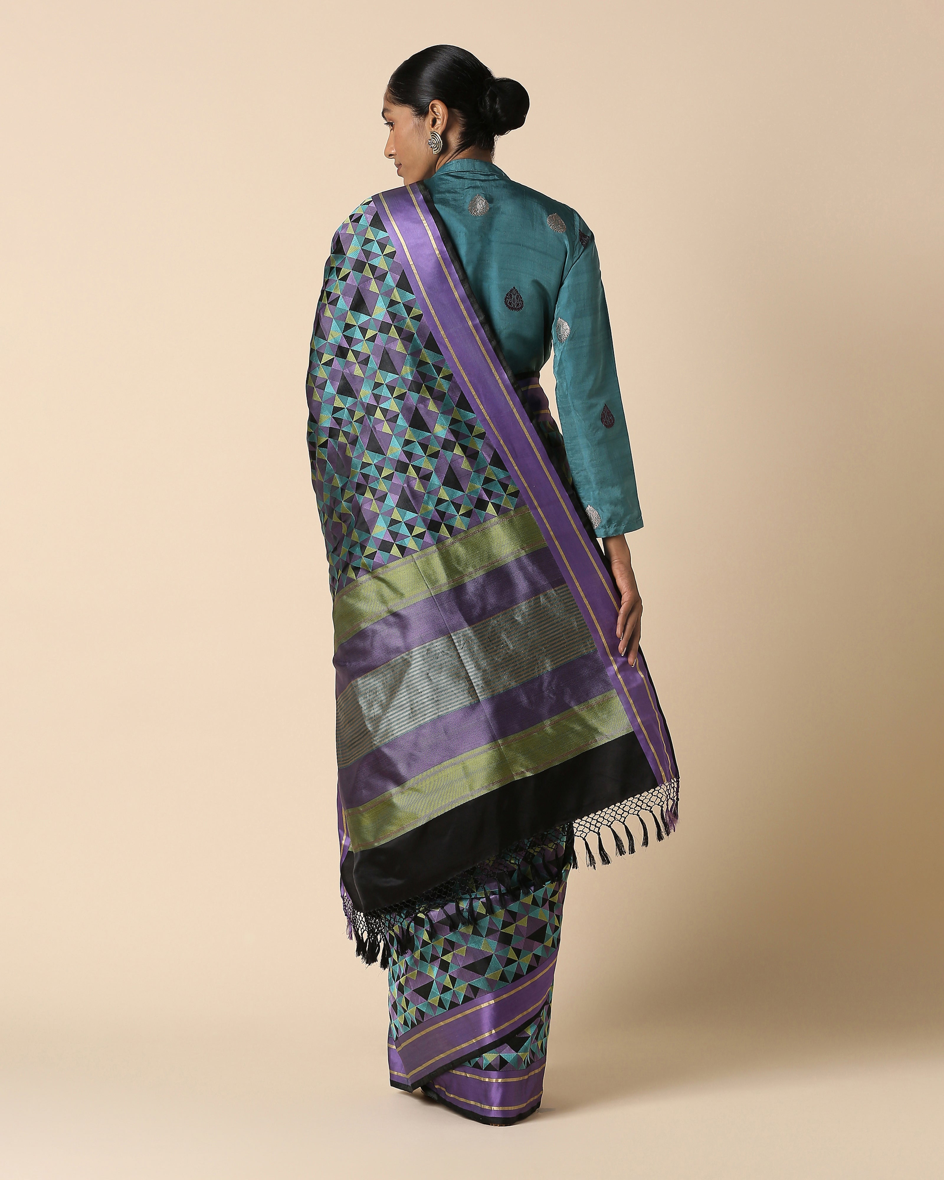 Claire Banarasi Tanchoi Silk Saree