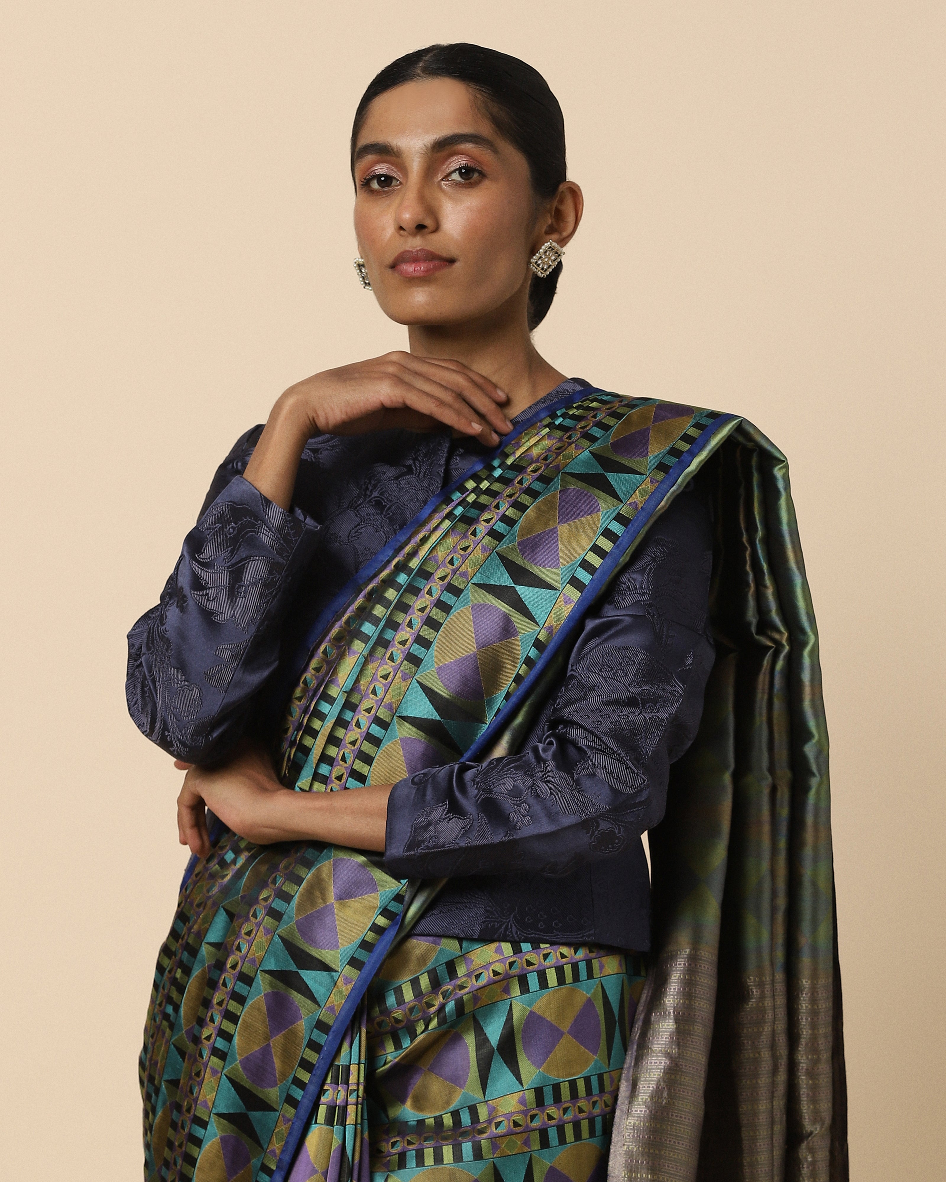 Camille Banarasi Tanchoi Silk Saree