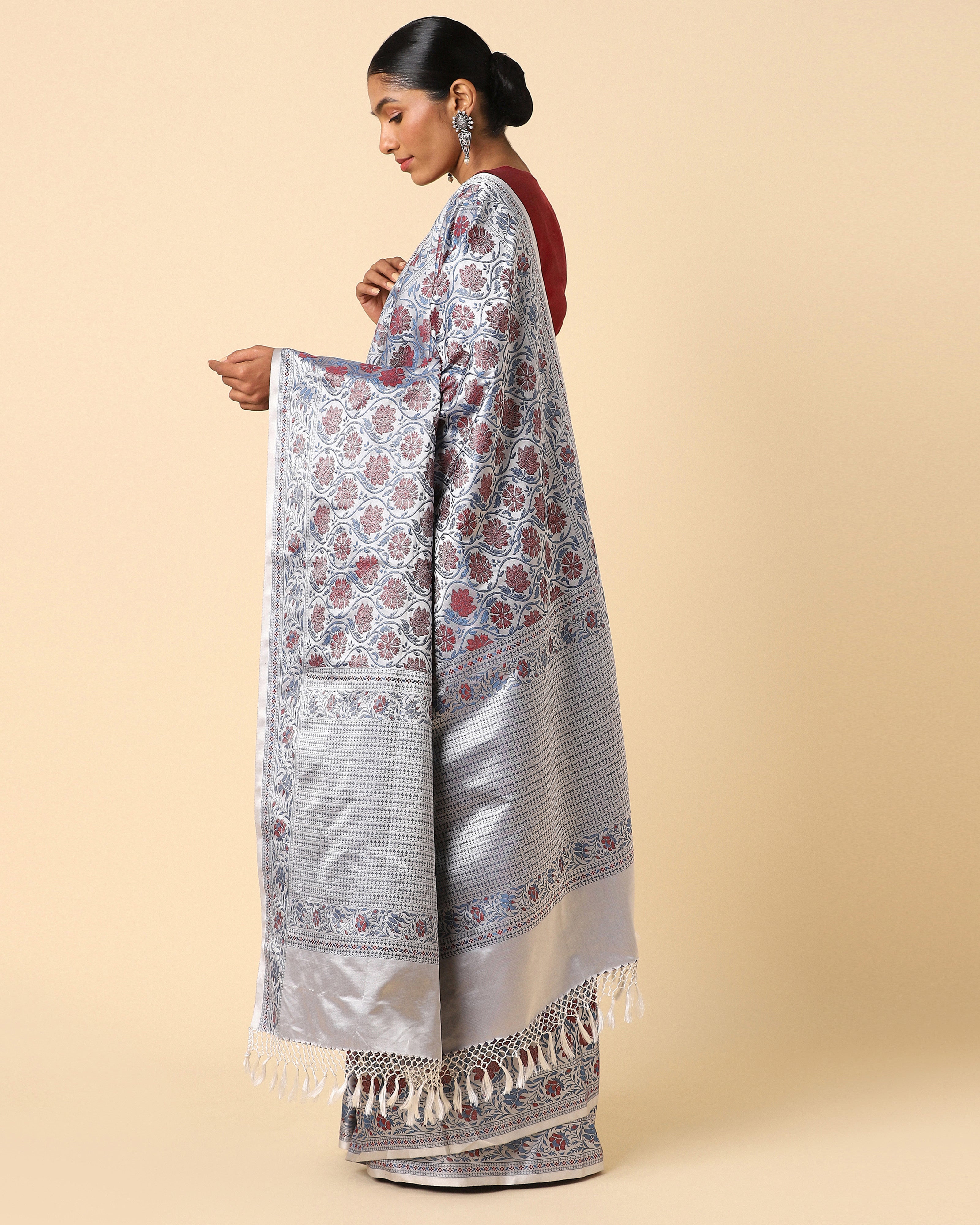 Jasper Banarasi Tanchoi Silk Saree