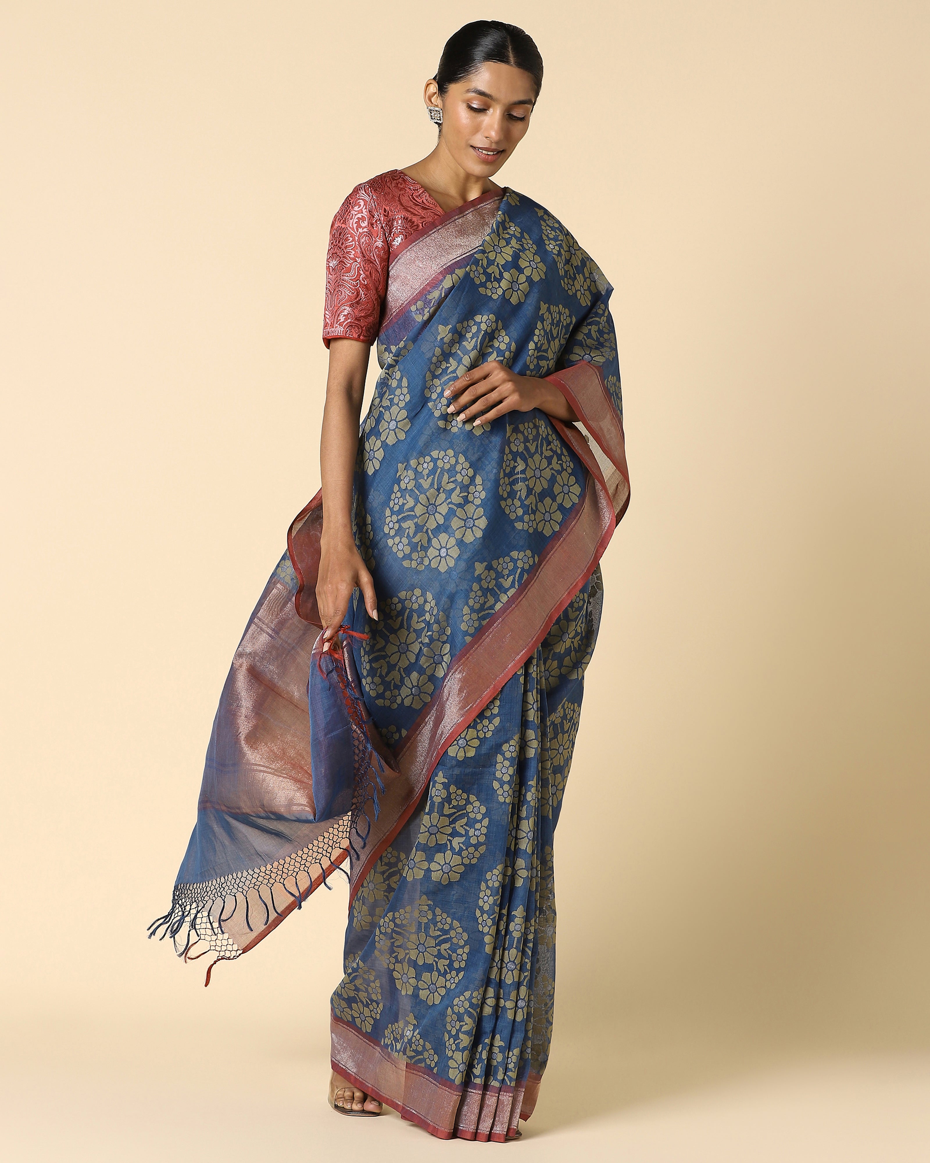 Adrin Banarasi Jamdani Cotton Saree