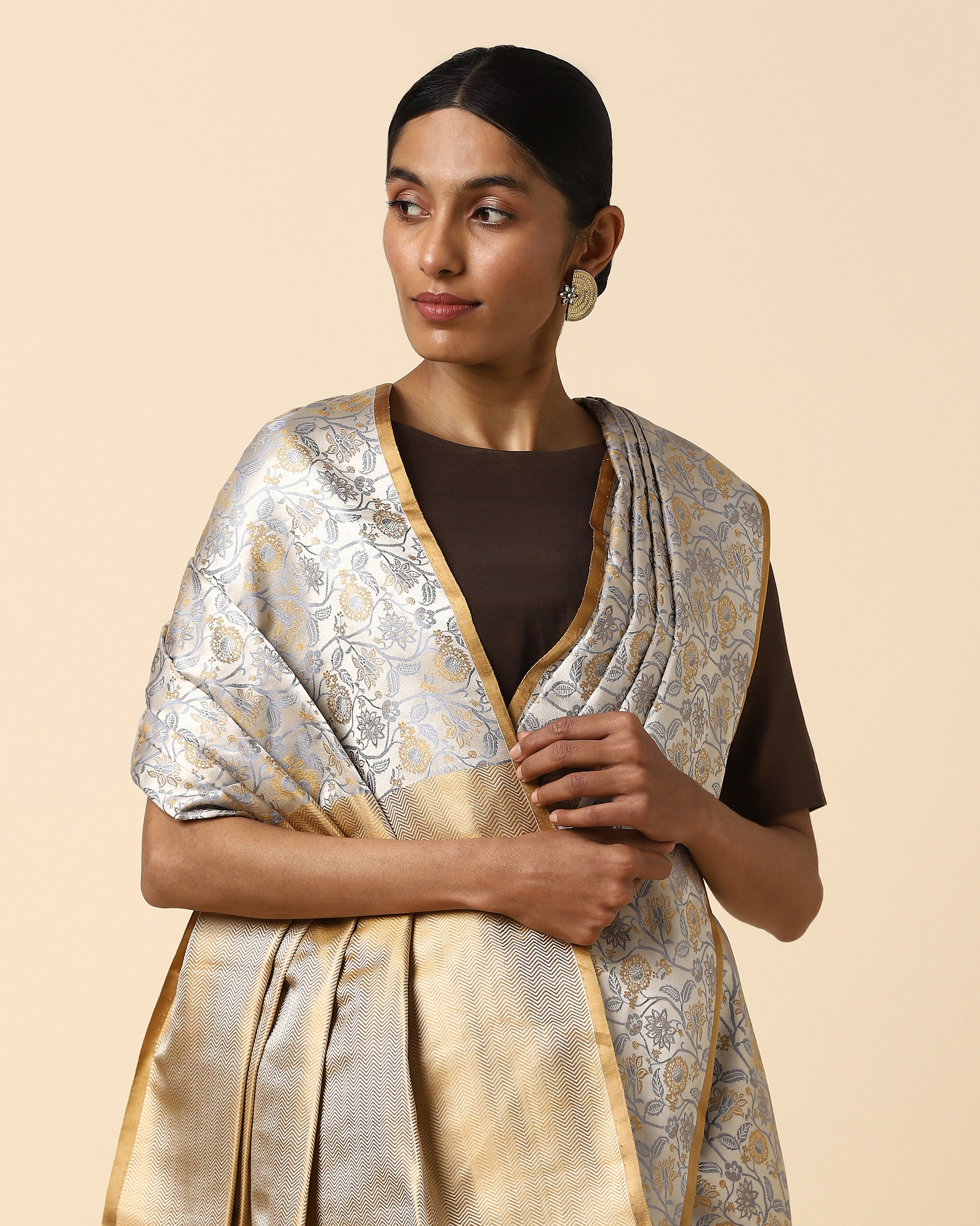 Laylee Banarasi Tanchoi Silk Saree
