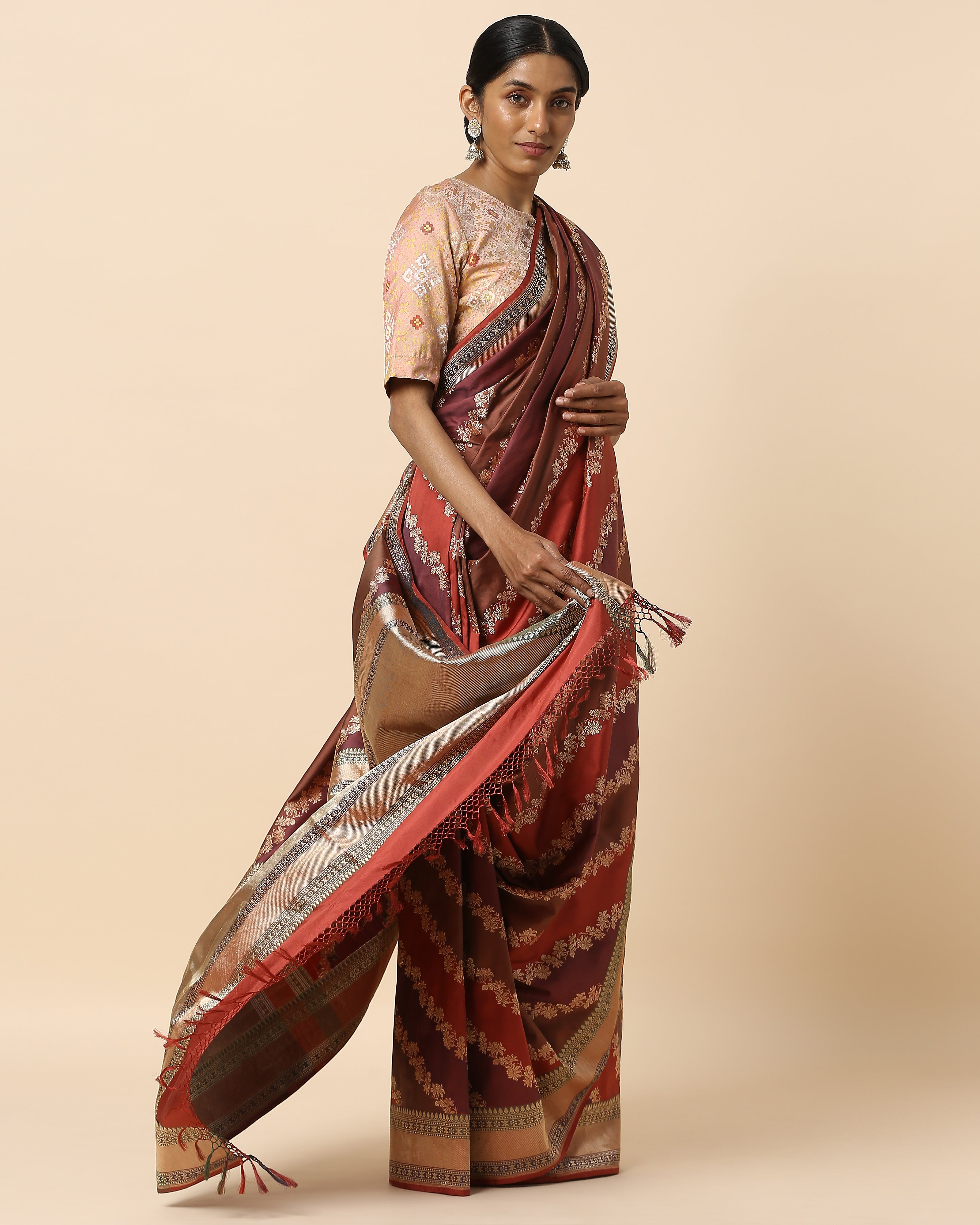 Jazmin Banarasi Rangkaat Silk Saree