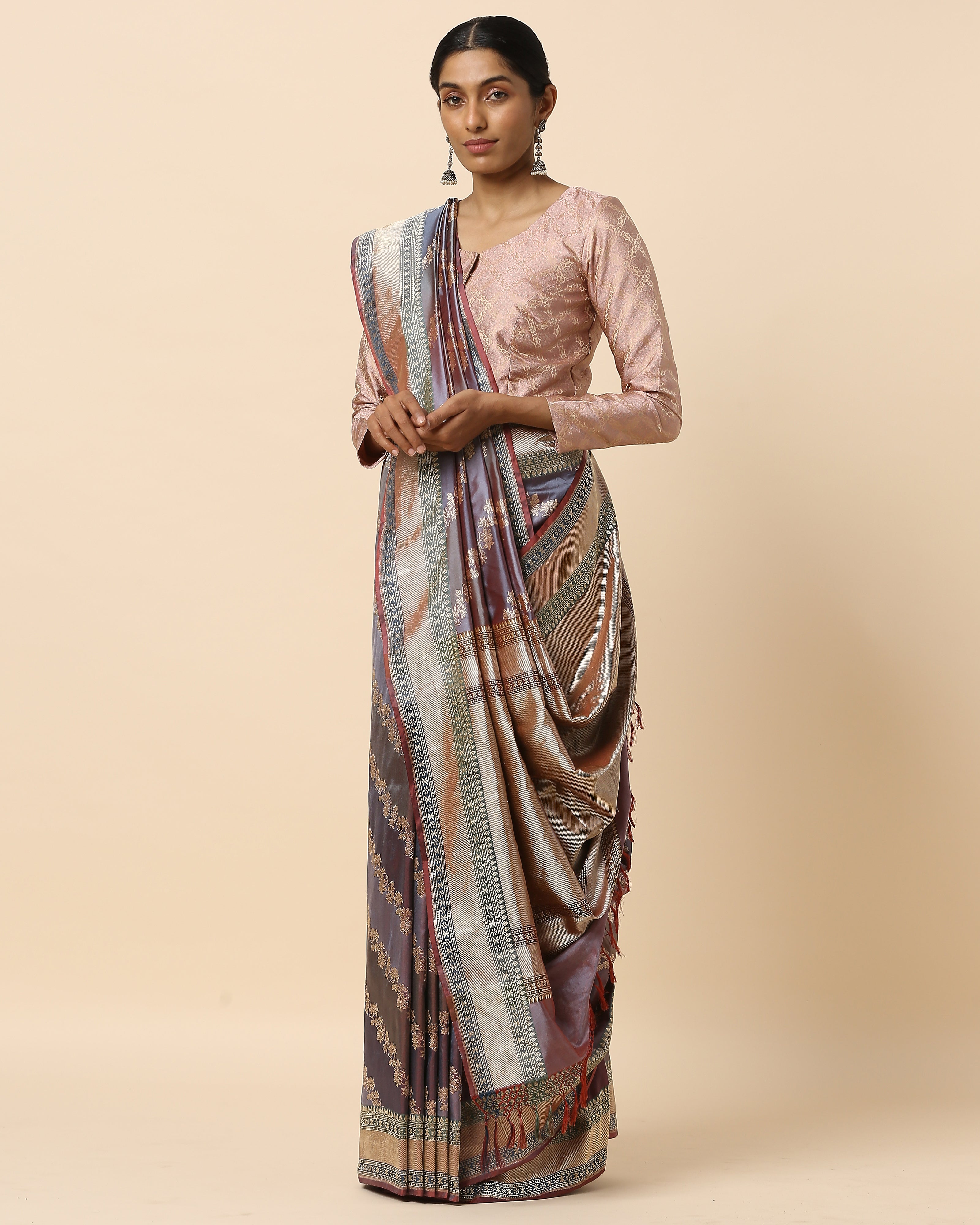 Jazmin Banarasi Rangkaat Silk Saree