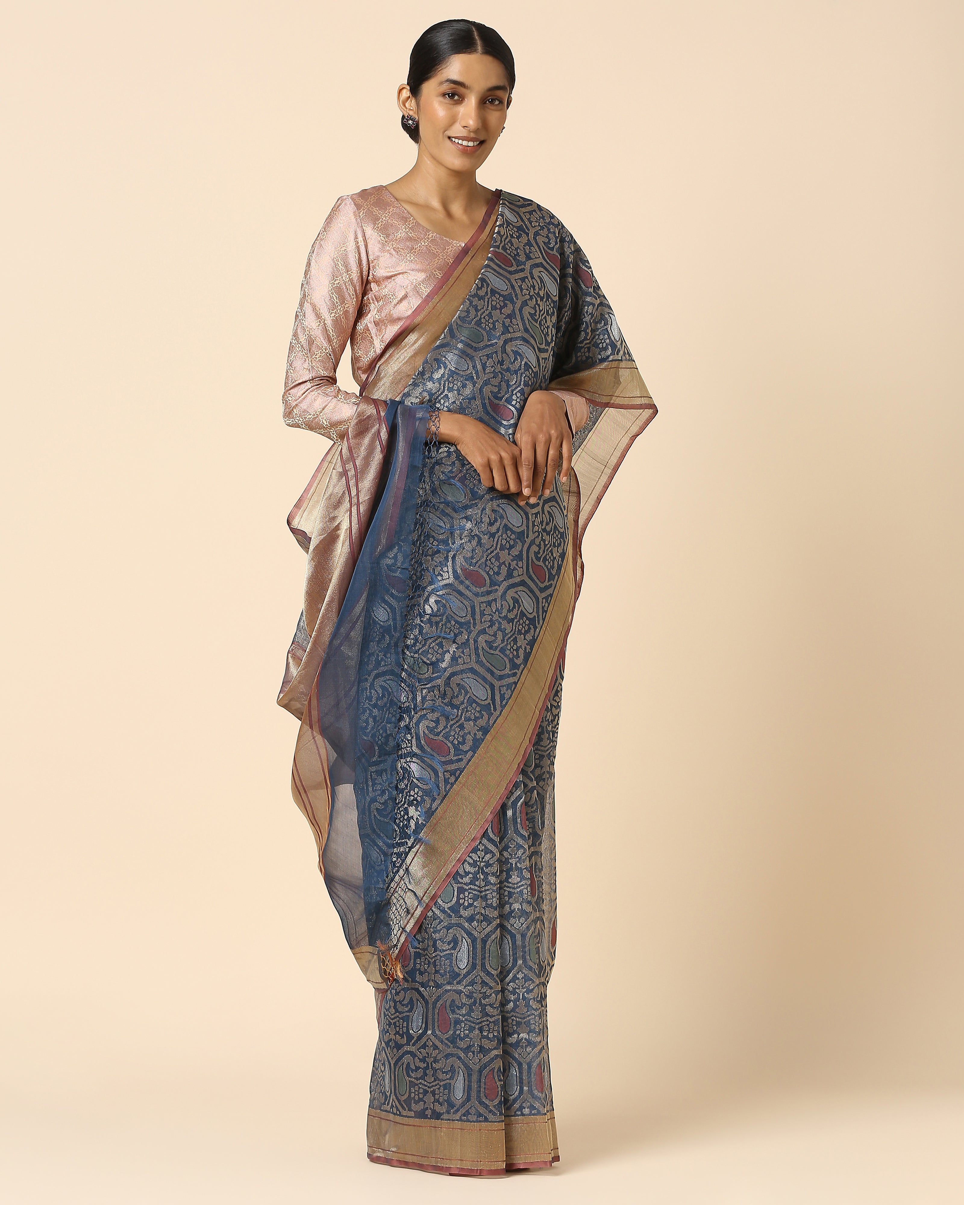 Keyani Banarasi Jamdani Silk Cotton Saree