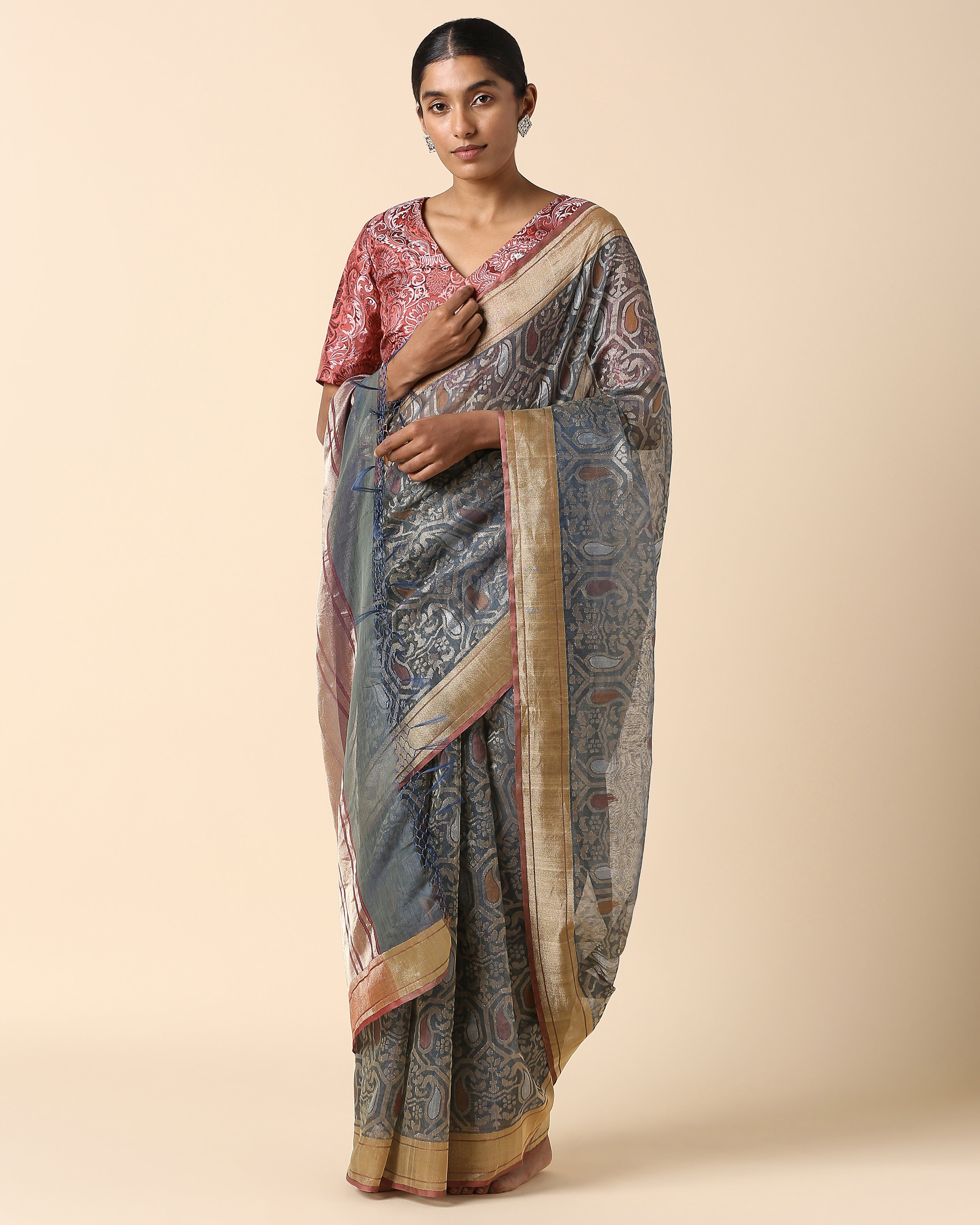 Keyani Banarasi Jamdani Silk Cotton Saree