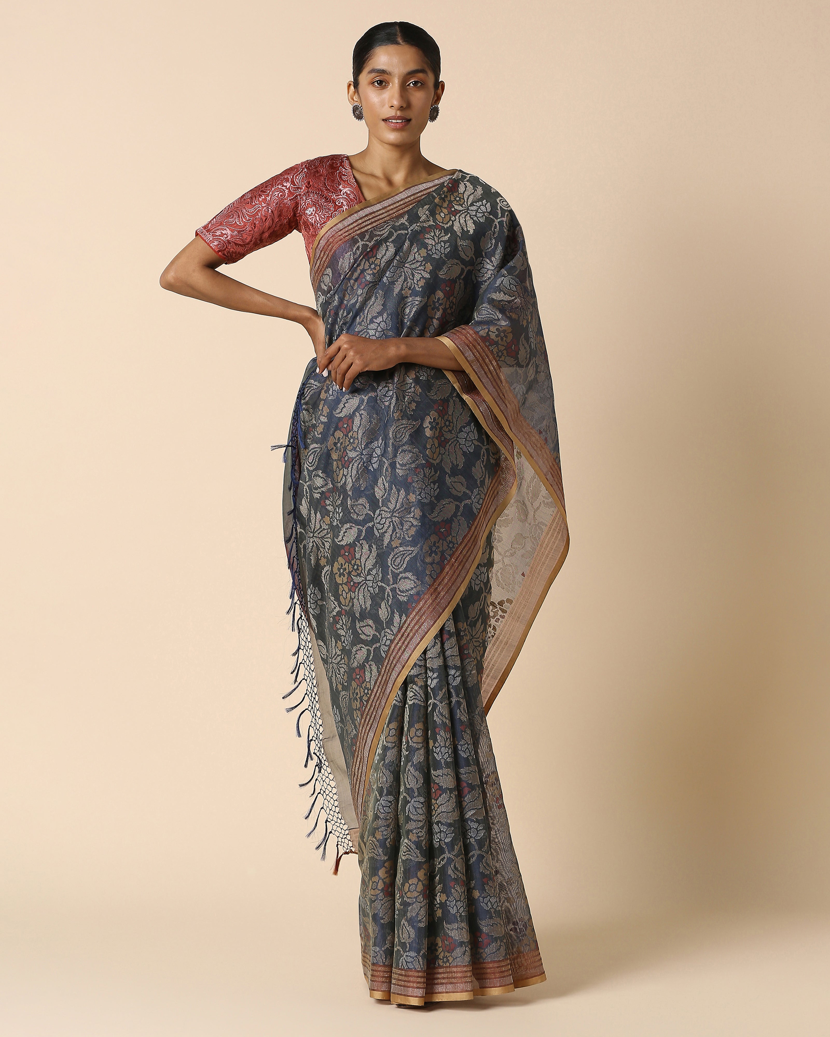 Hester Banarasi Jamdani Silk Cotton Saree