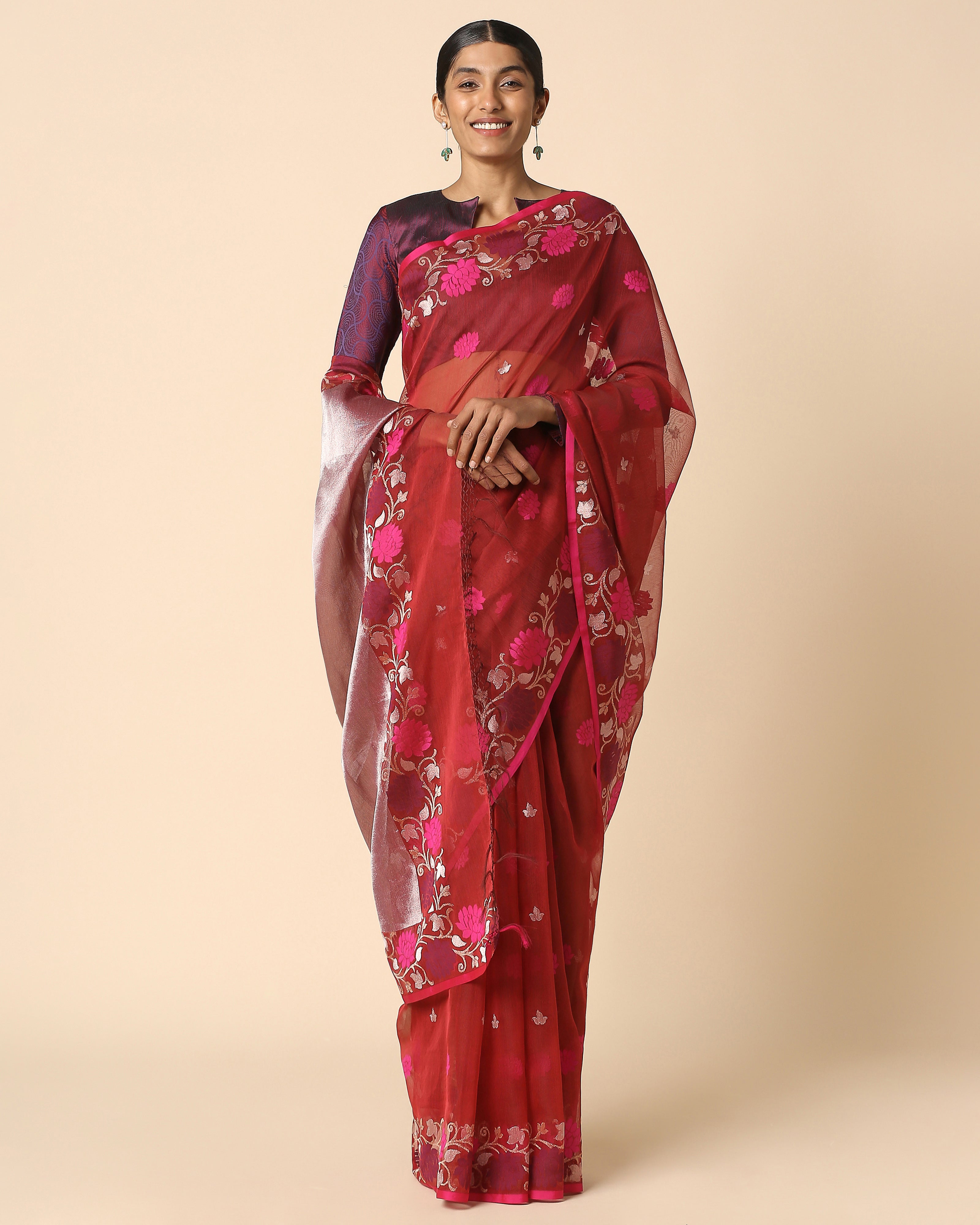 Kamal Banarasi Ektara Kadwa Silk Cotton Saree