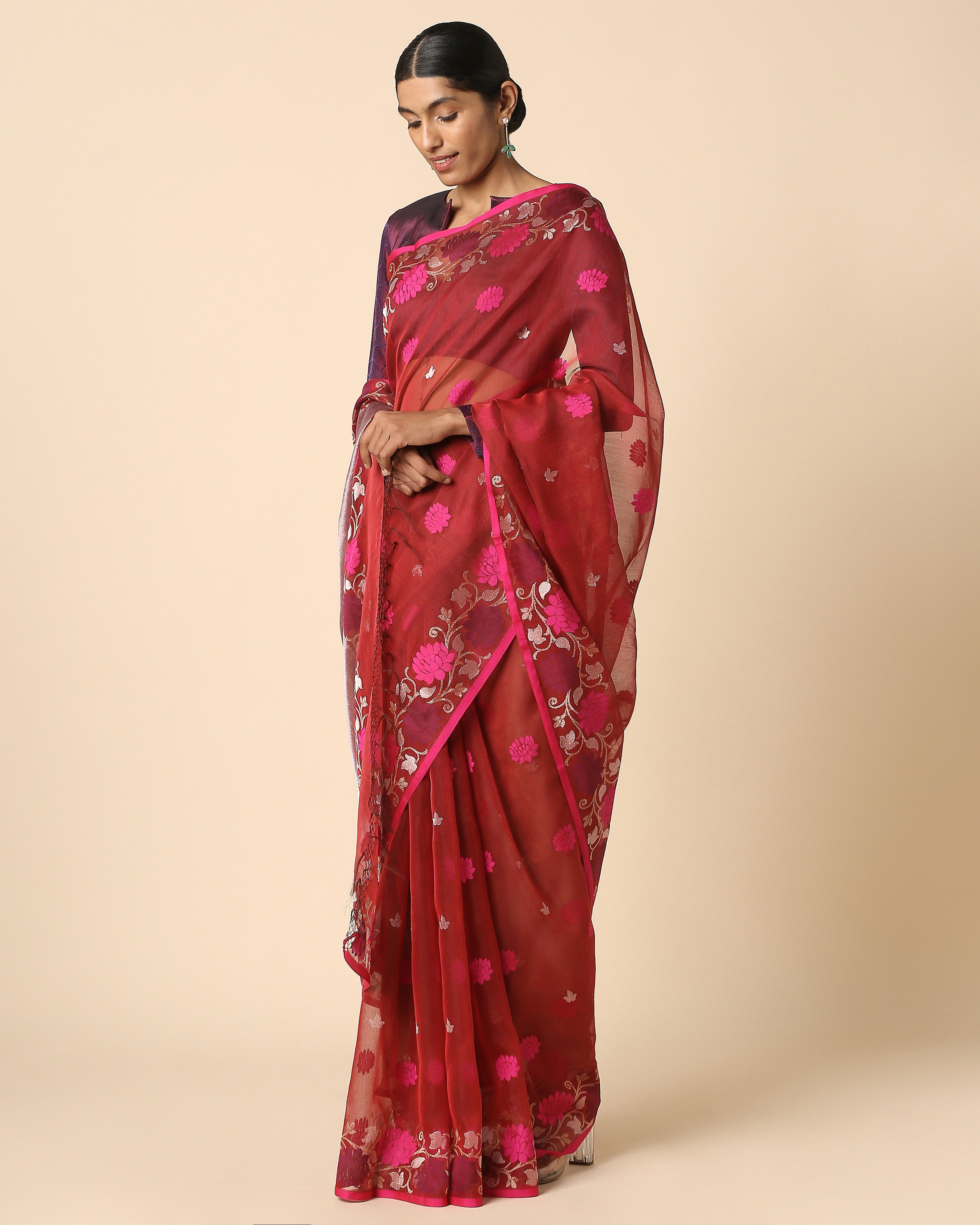 Kamal Banarasi Ektara Kadwa Silk Cotton Saree