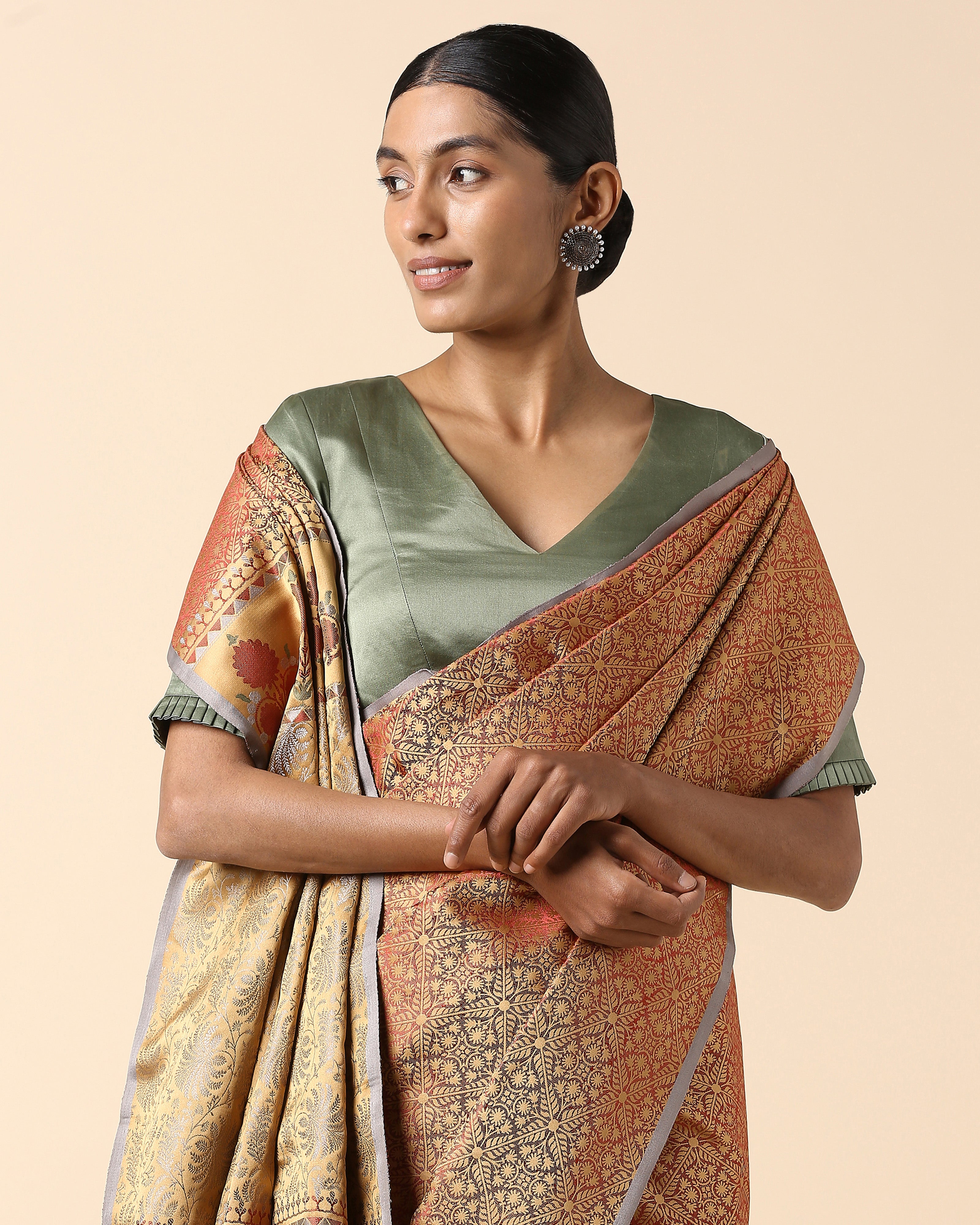Rijul Banarasi Tanchoi Silk Saree