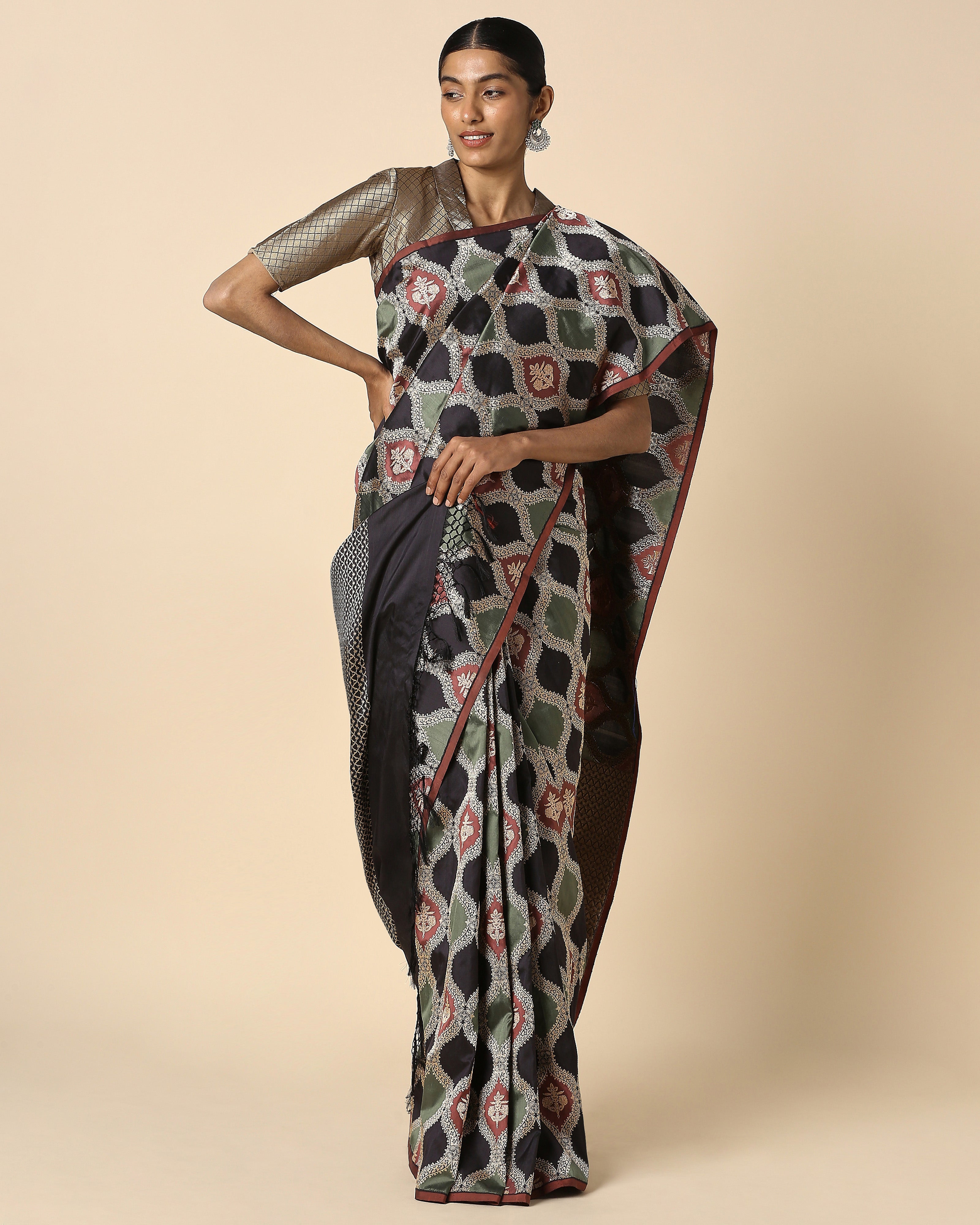 Zola Banarasi Rangkaat Silk Saree