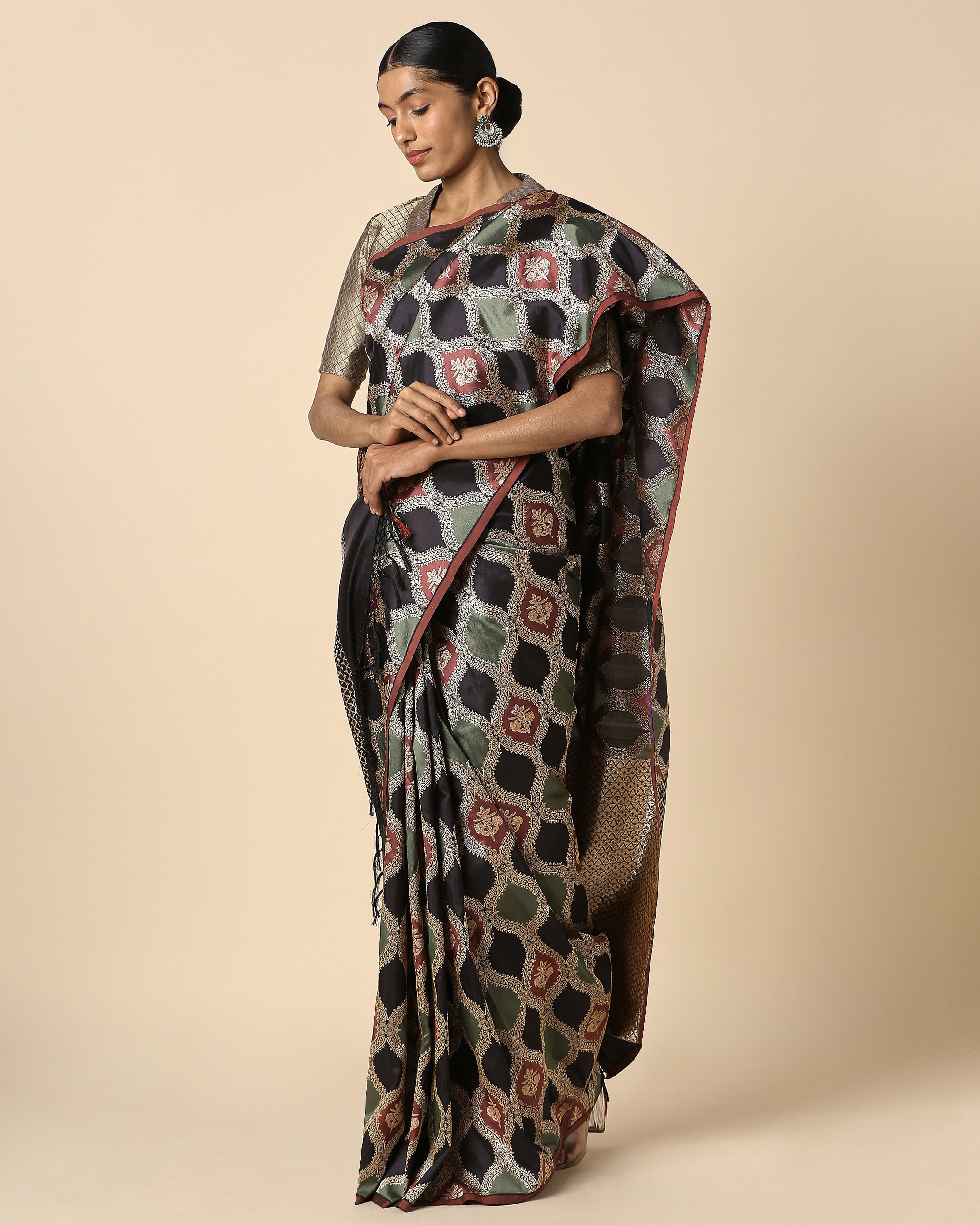 Zola Banarasi Rangkaat Silk Saree