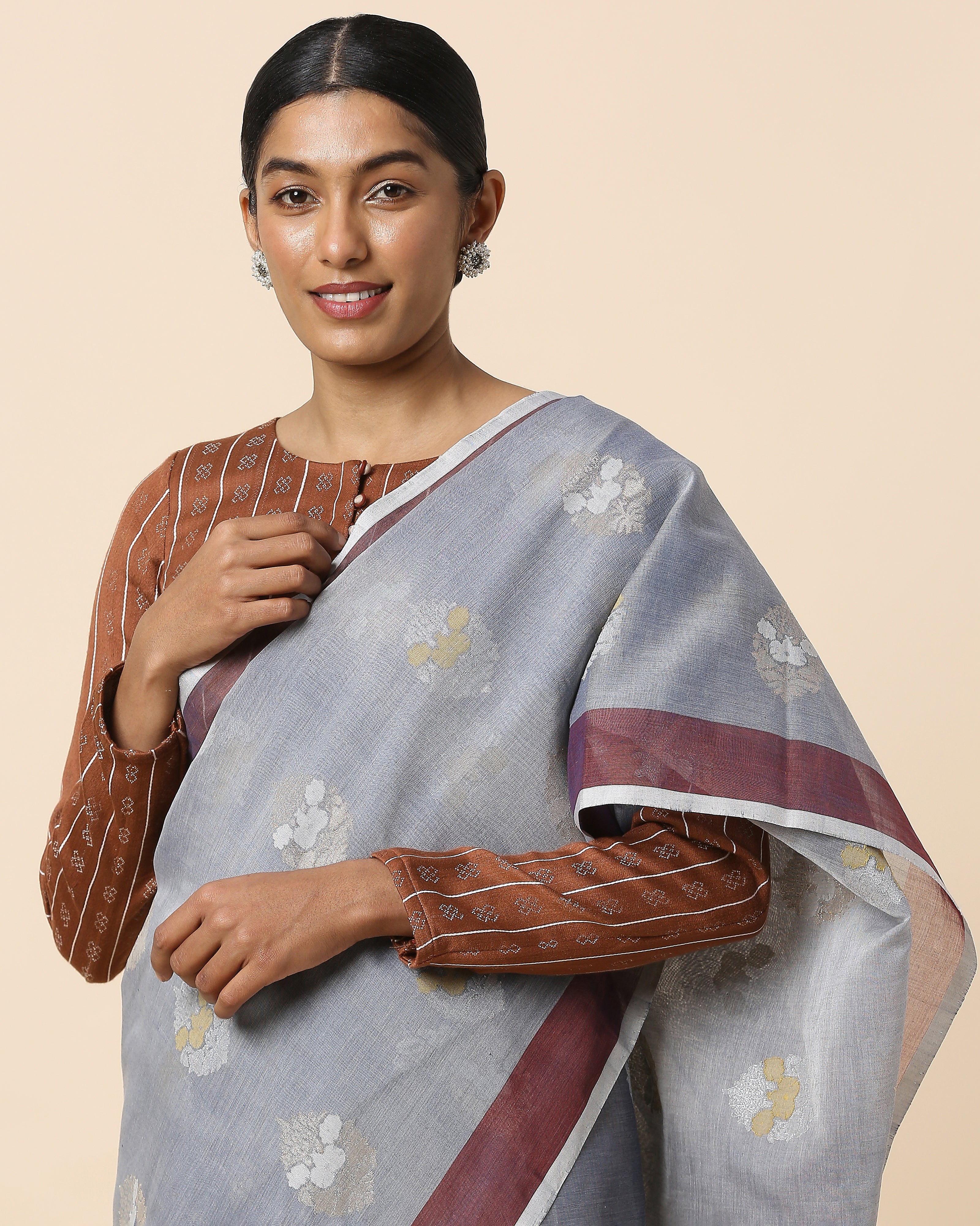 Olga Banarasi Jamdani Cotton Saree