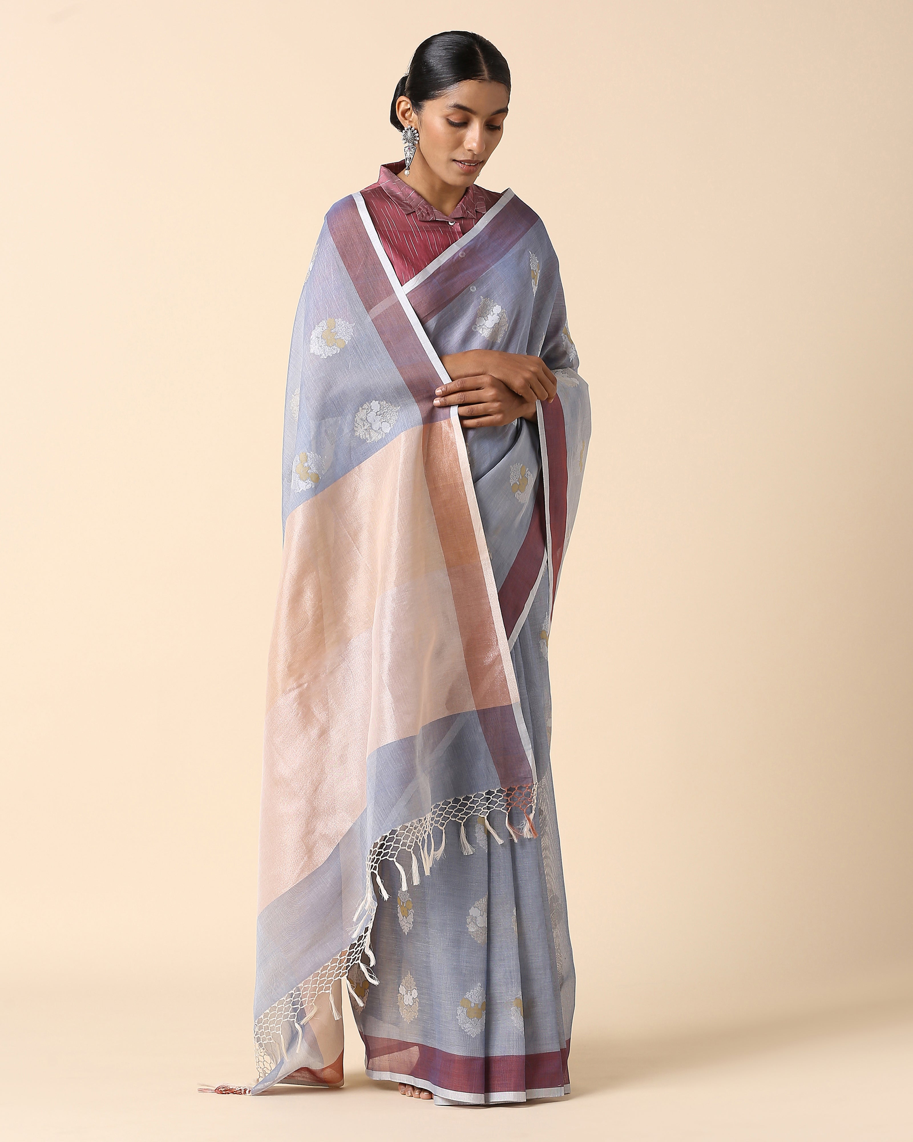 Olga Banarasi Jamdani Cotton Saree