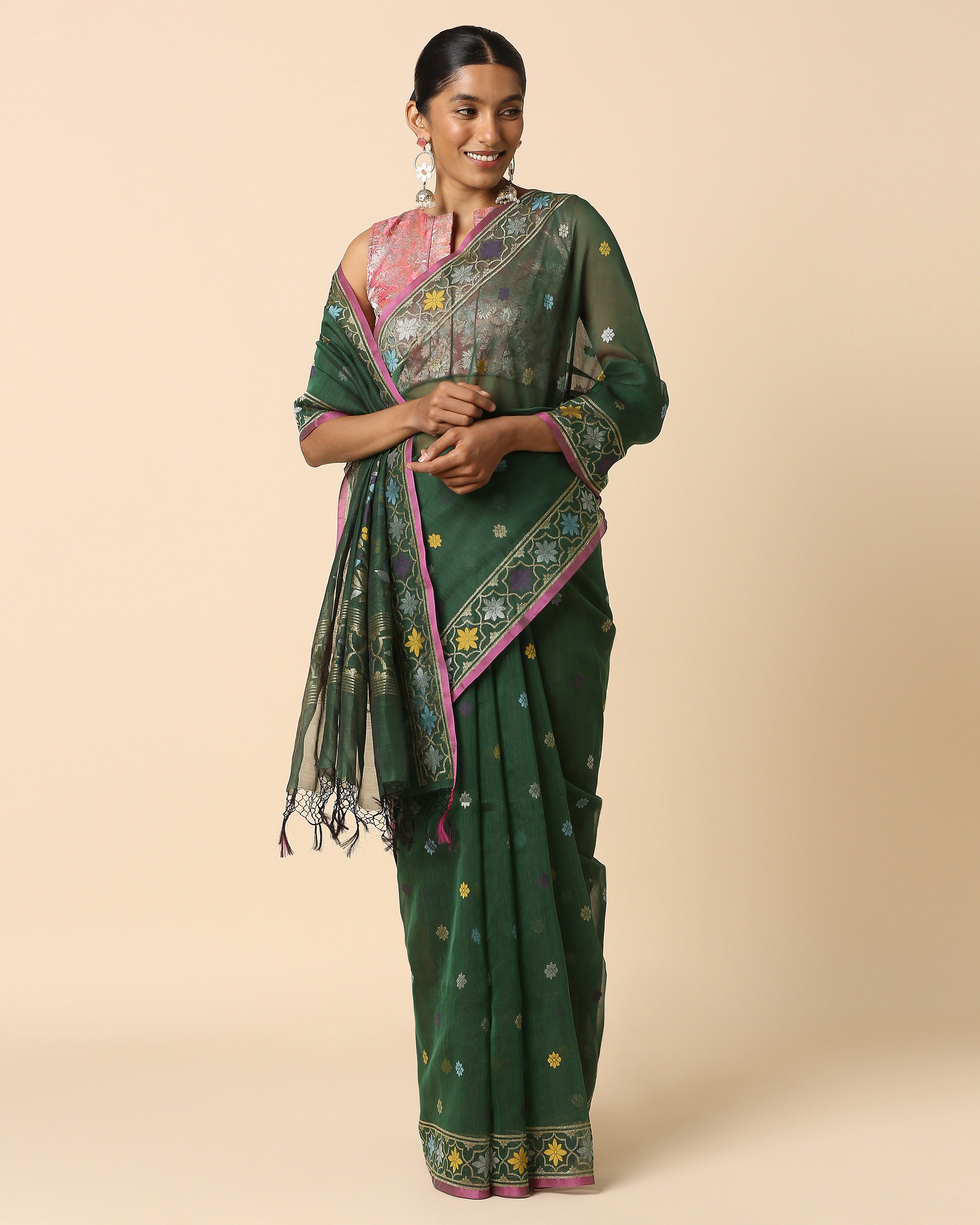 Pradha Banarasi Jamdani Silk Cotton Saree