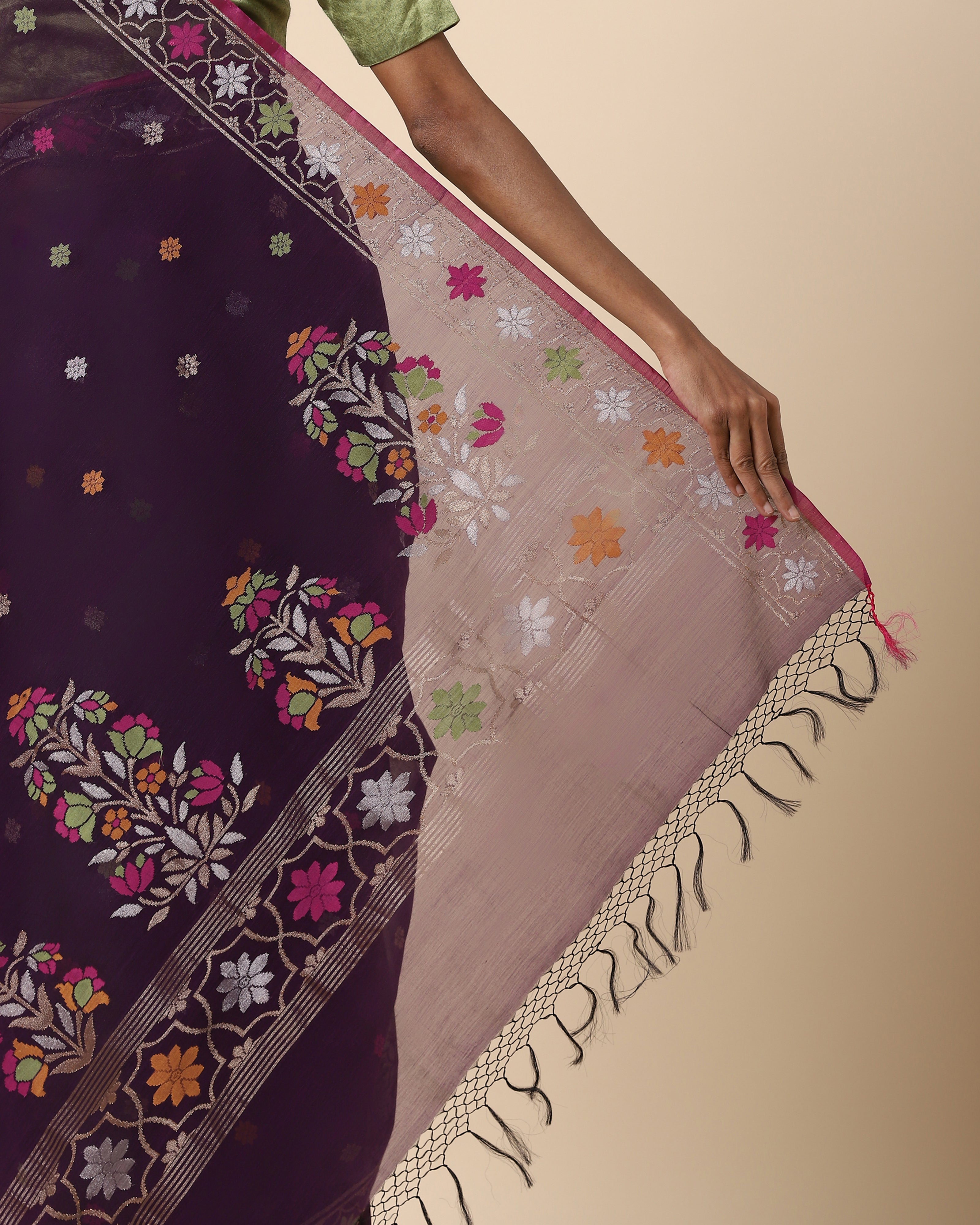 Pradha Banarasi Jamdani Silk Cotton Saree