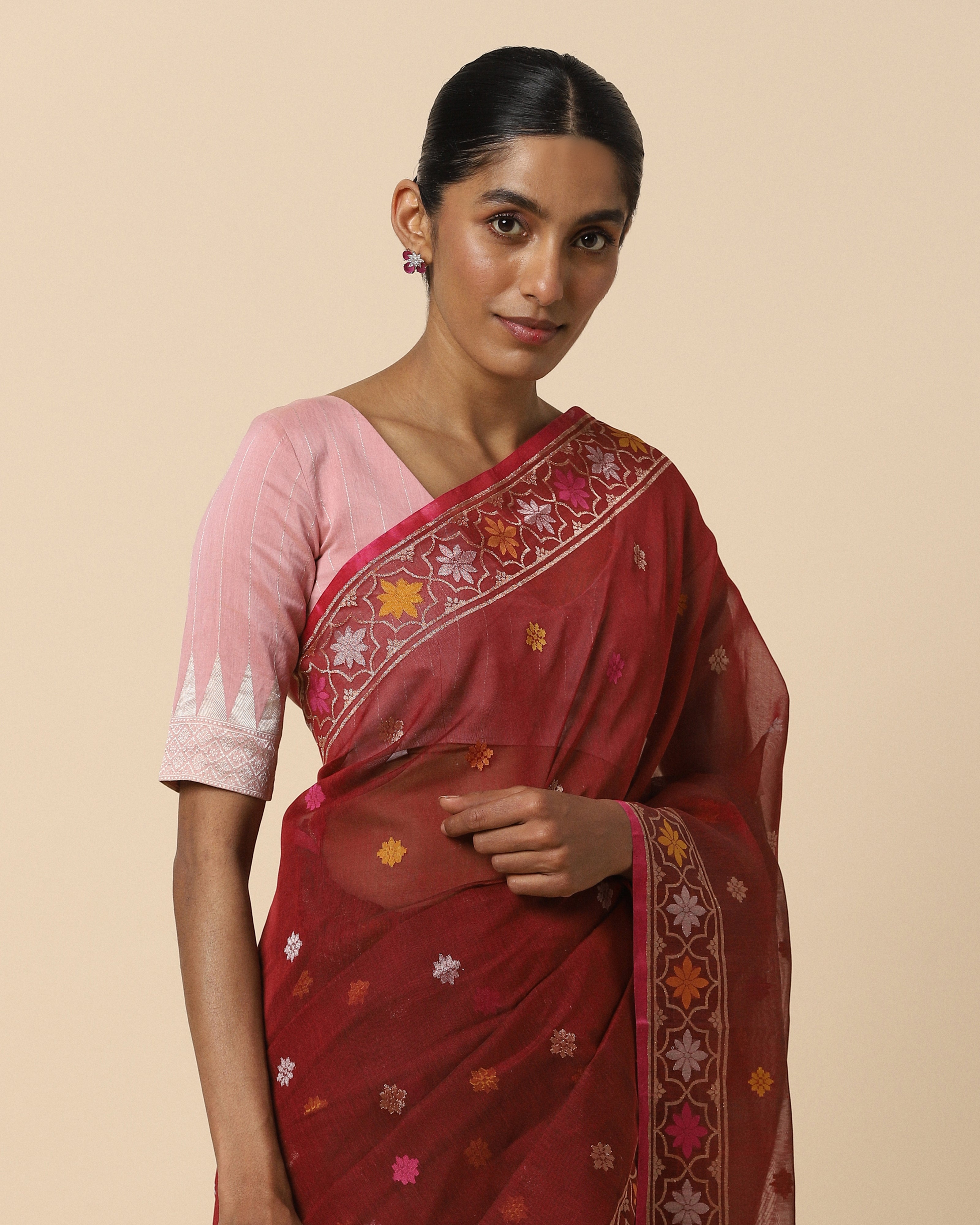 Pradha Banarasi Jamdani Silk Cotton Saree