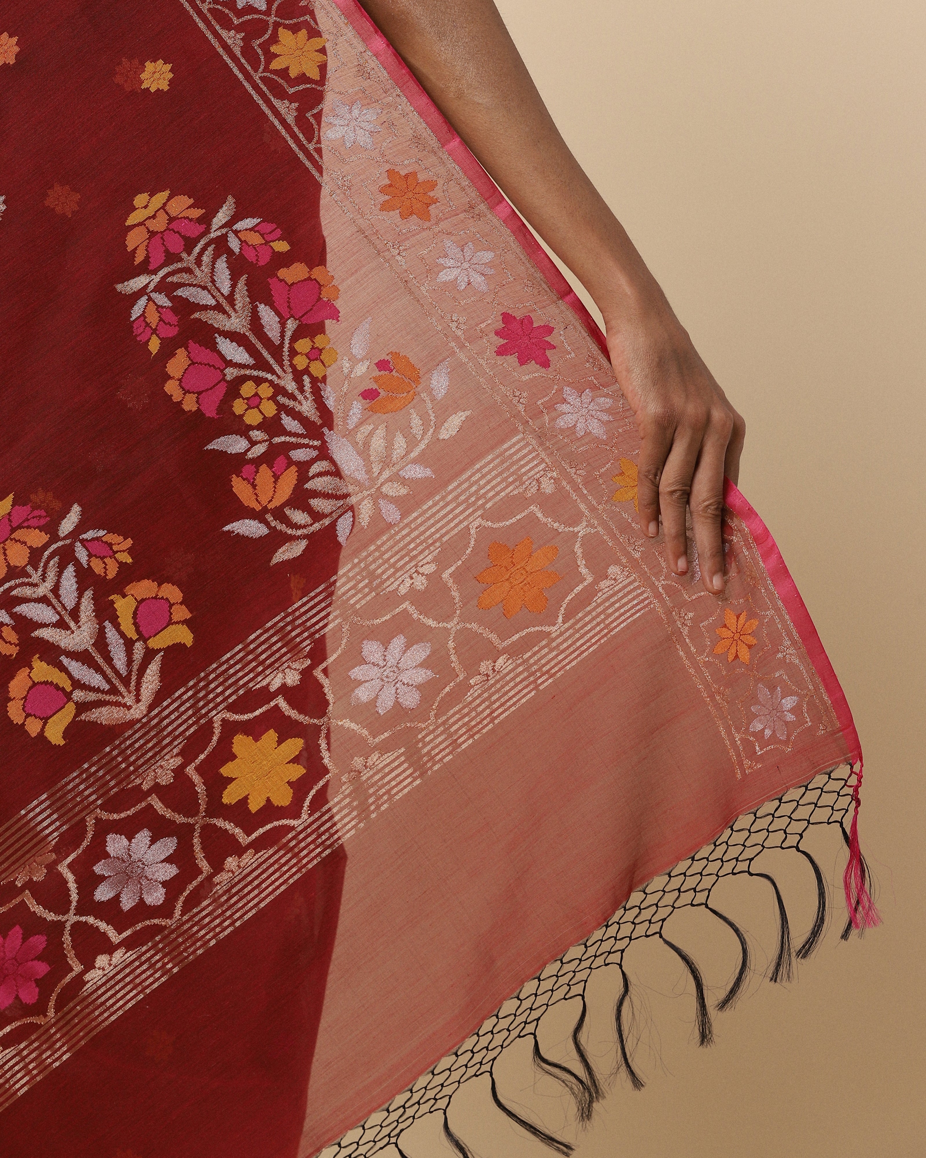 Pradha Banarasi Jamdani Silk Cotton Saree
