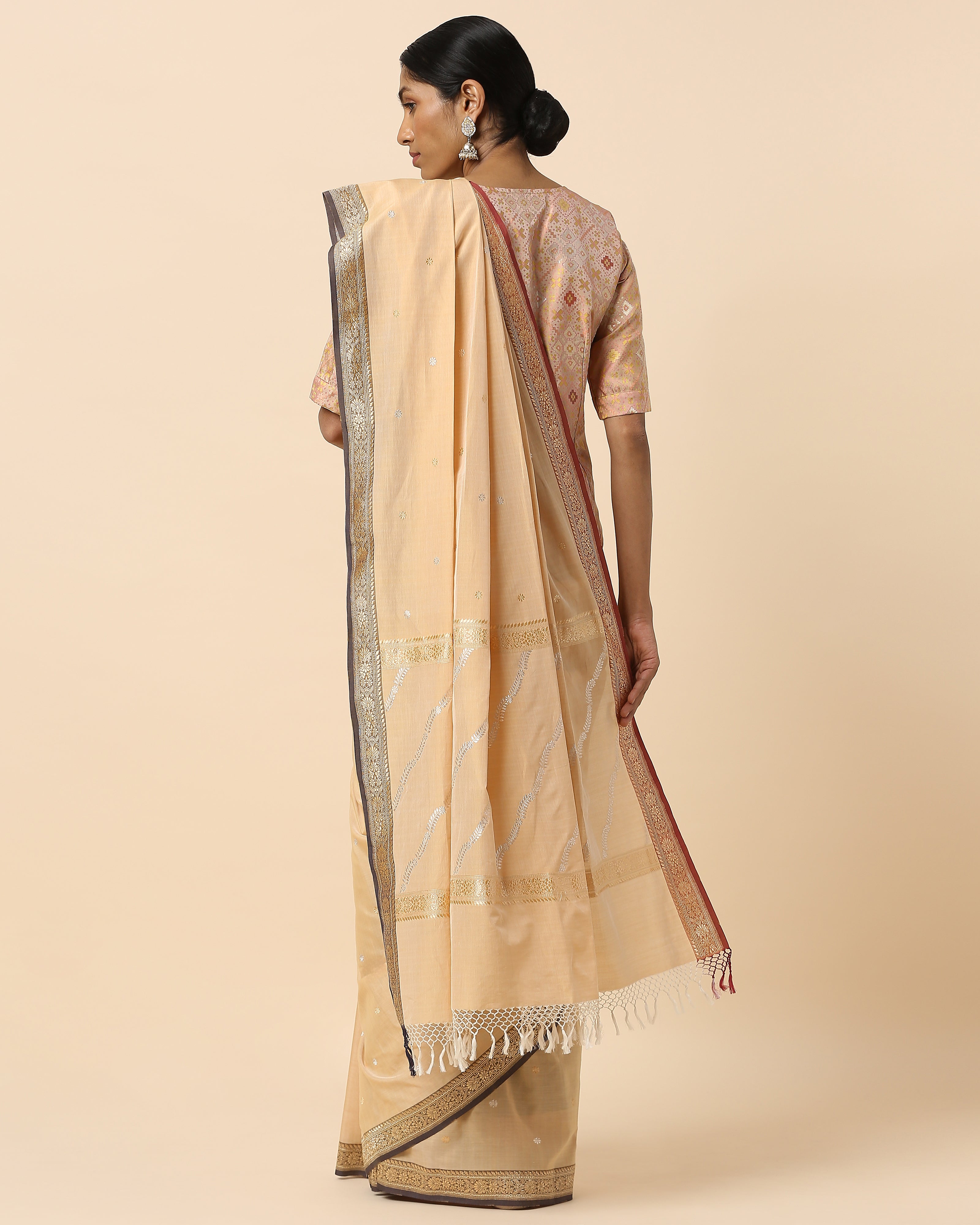 Acala Banarasi Kadwa Cotton Saree