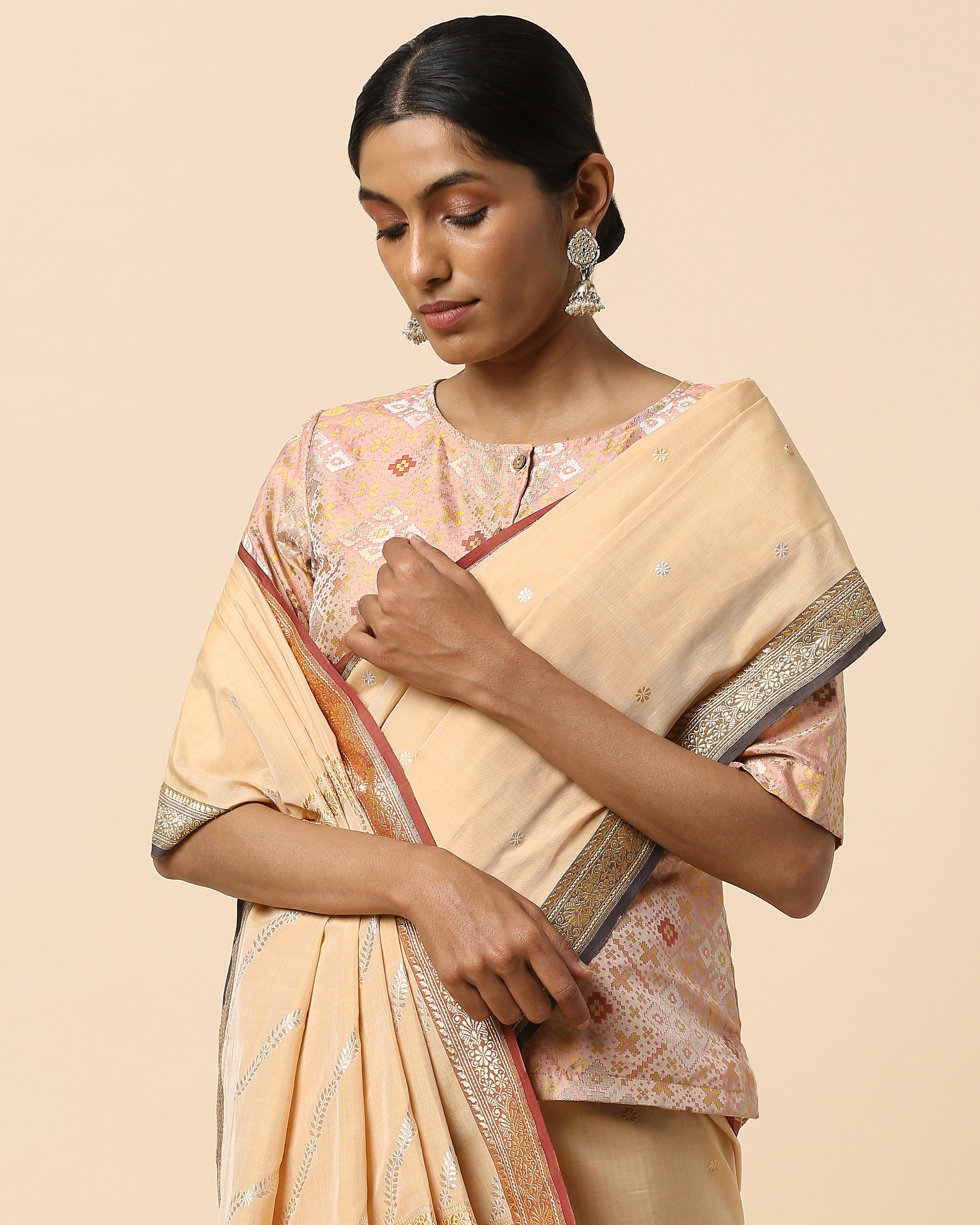 Acala Banarasi Kadwa Cotton Saree