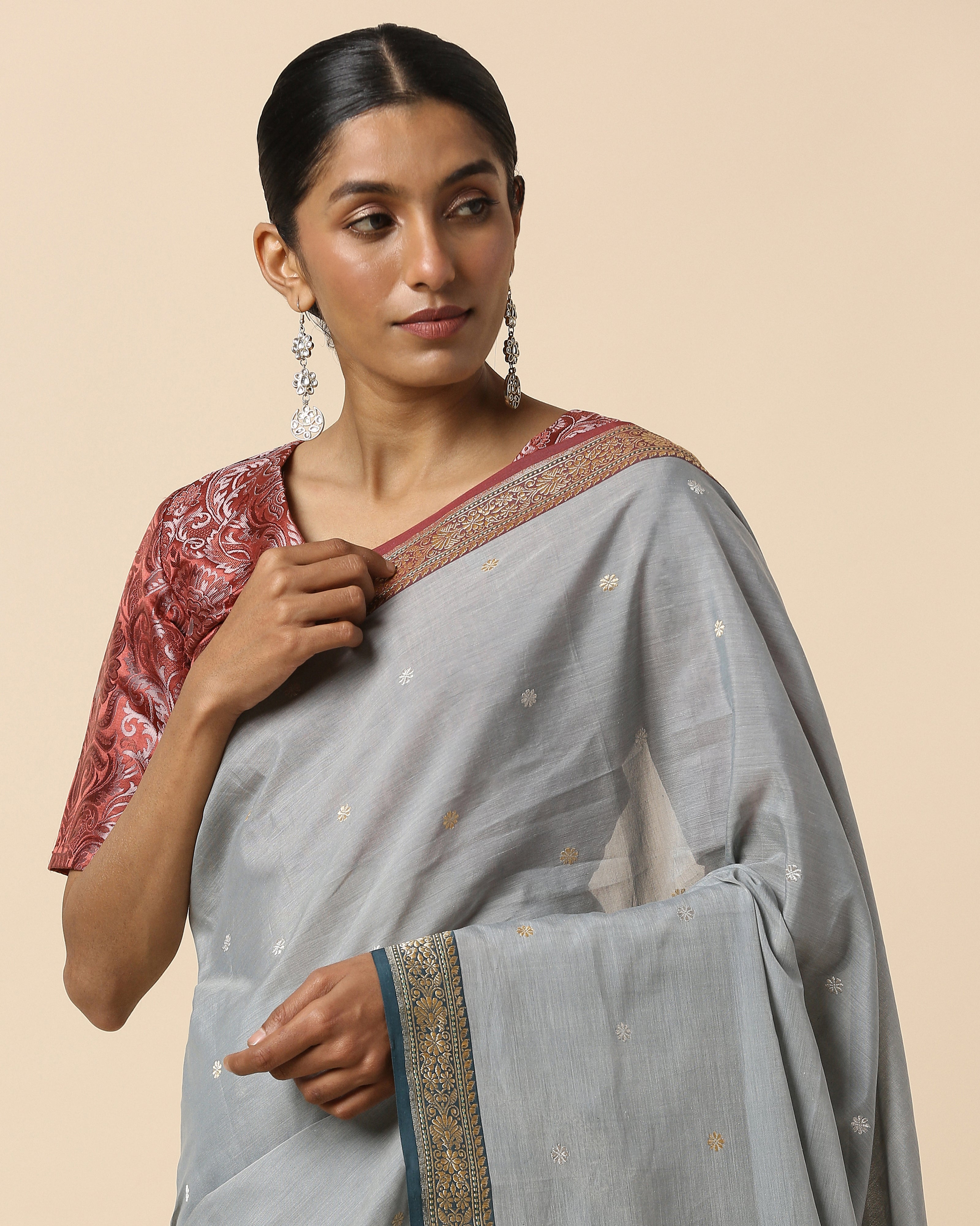 Acala Banarasi Kadwa Cotton Saree