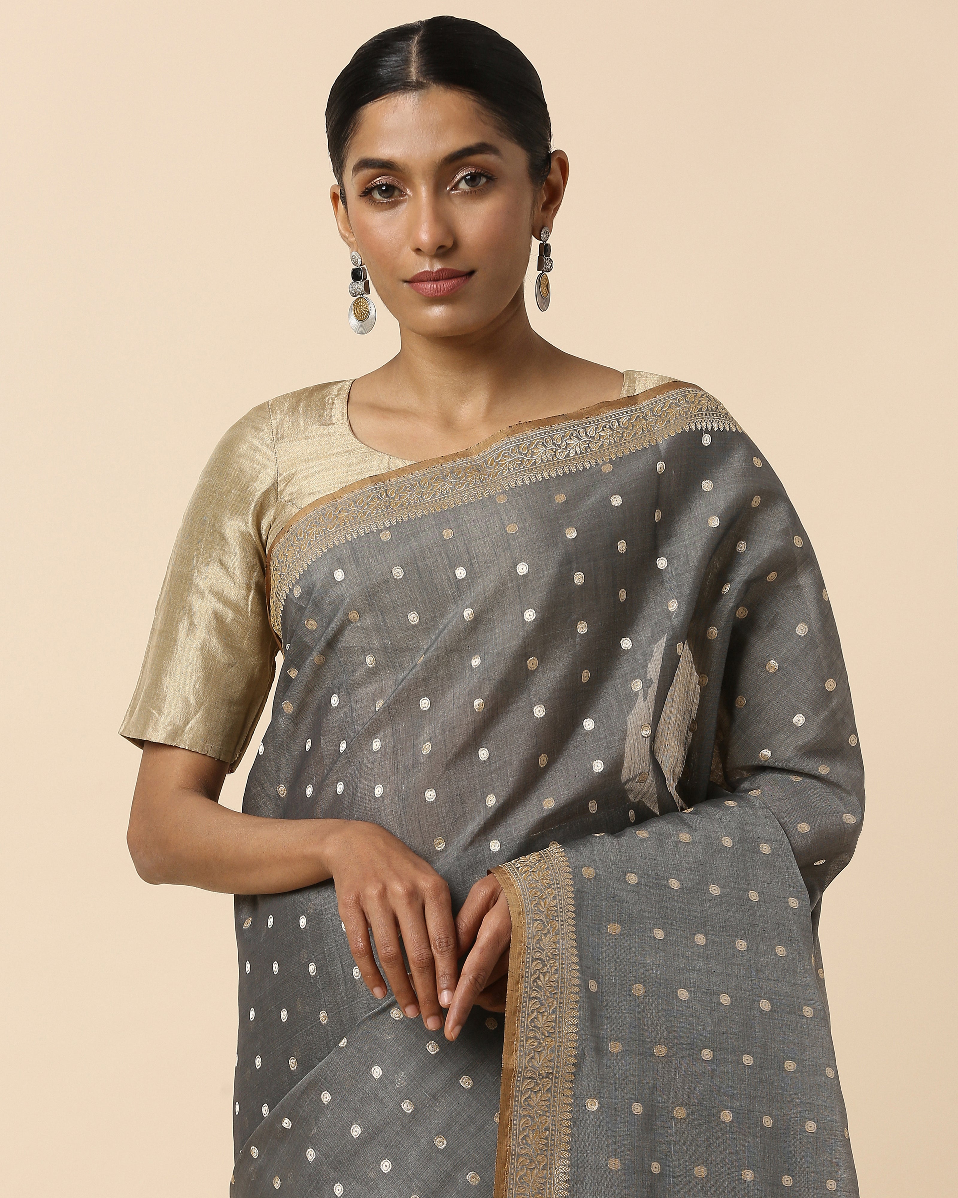 Saahil Banarasi Powdi Silk Cotton Saree