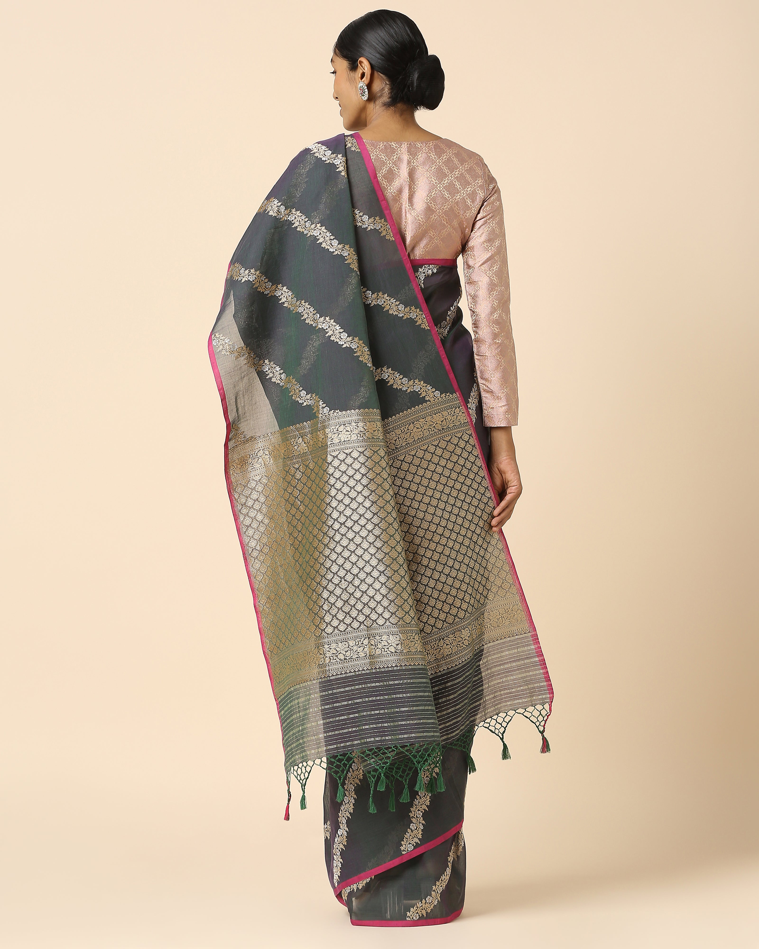 Heru Banarasi Kadwa Cotton Saree