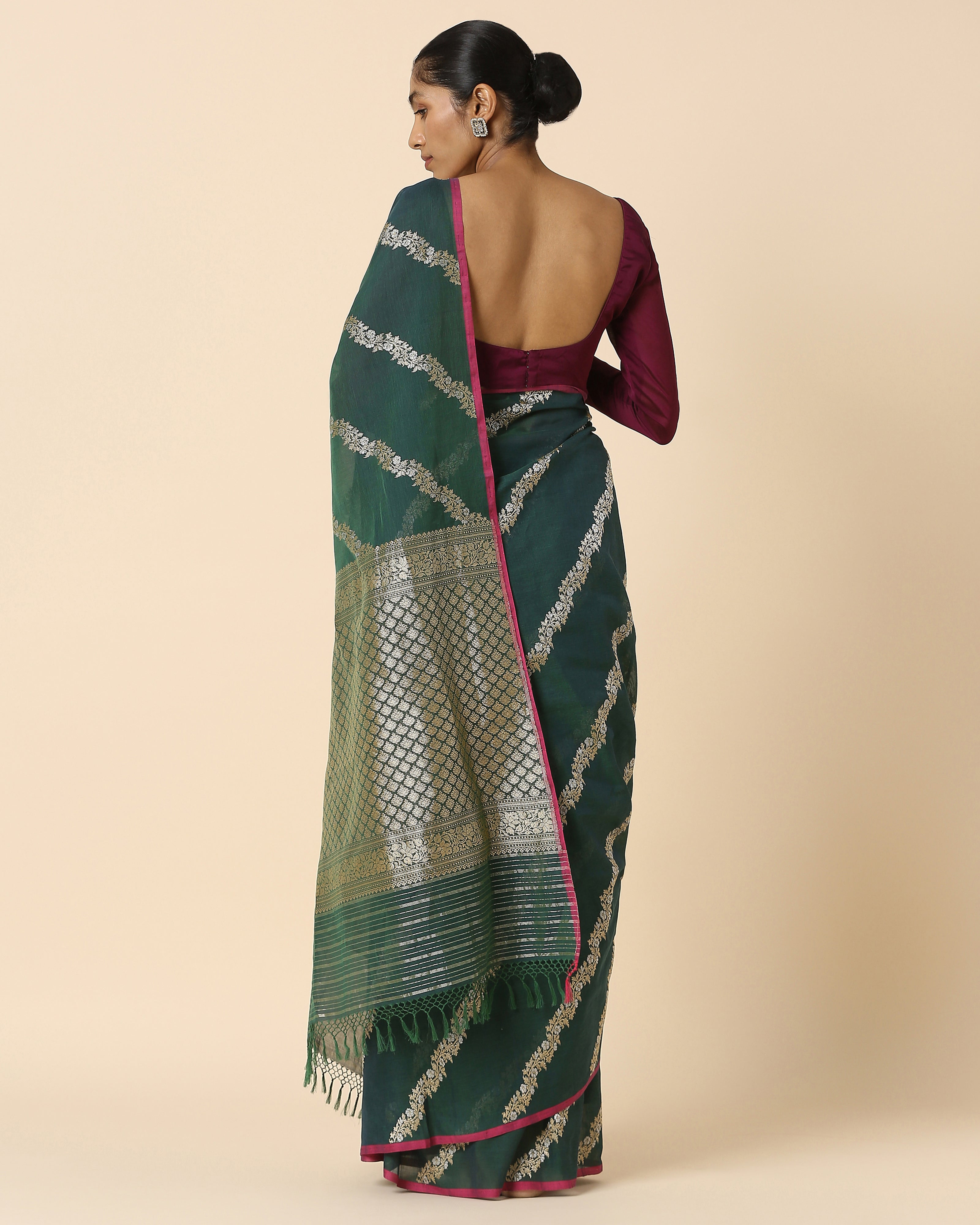 Heru Banarasi Kadwa Cotton Saree