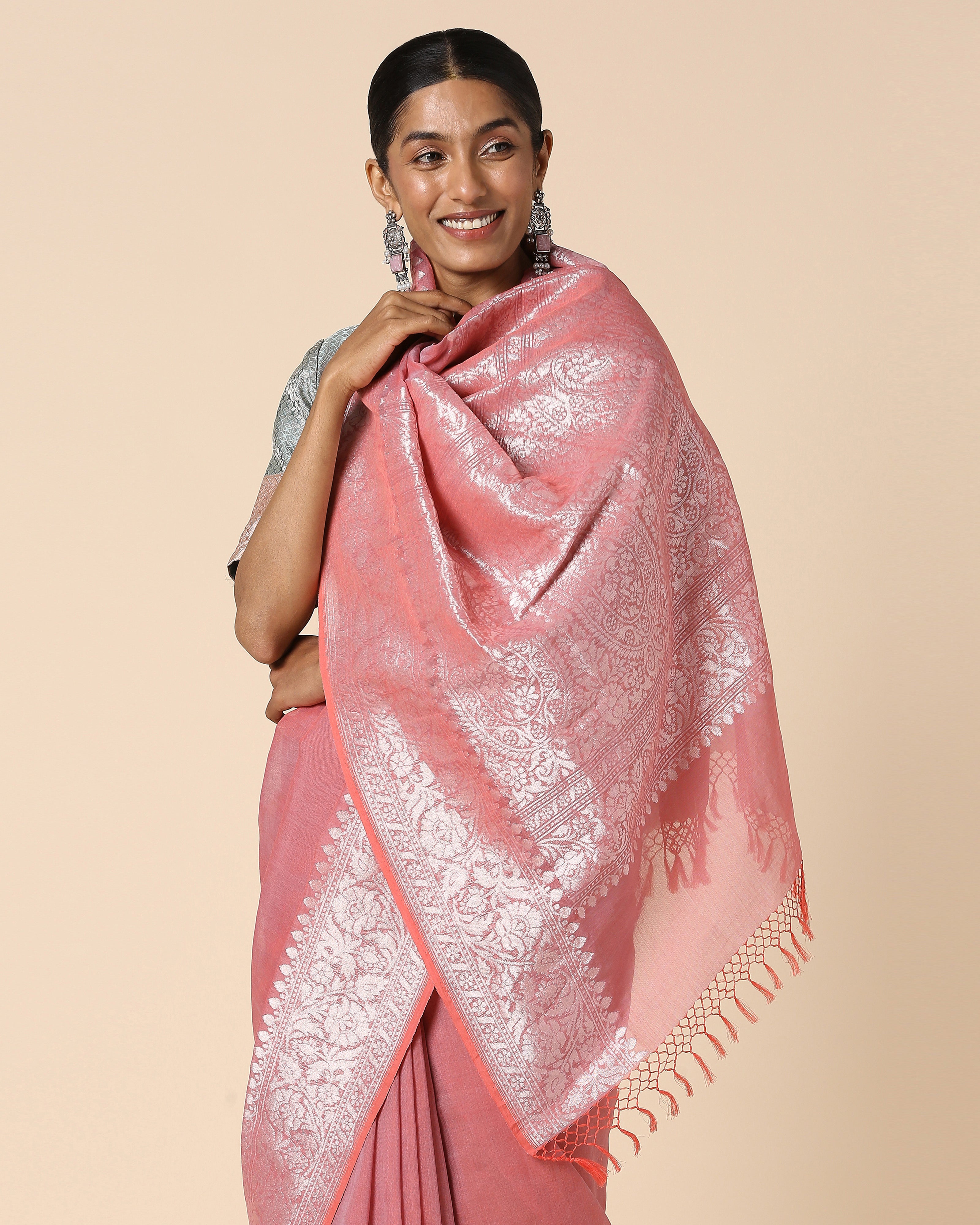 Rosa Banarasi Powdi Cotton Saree