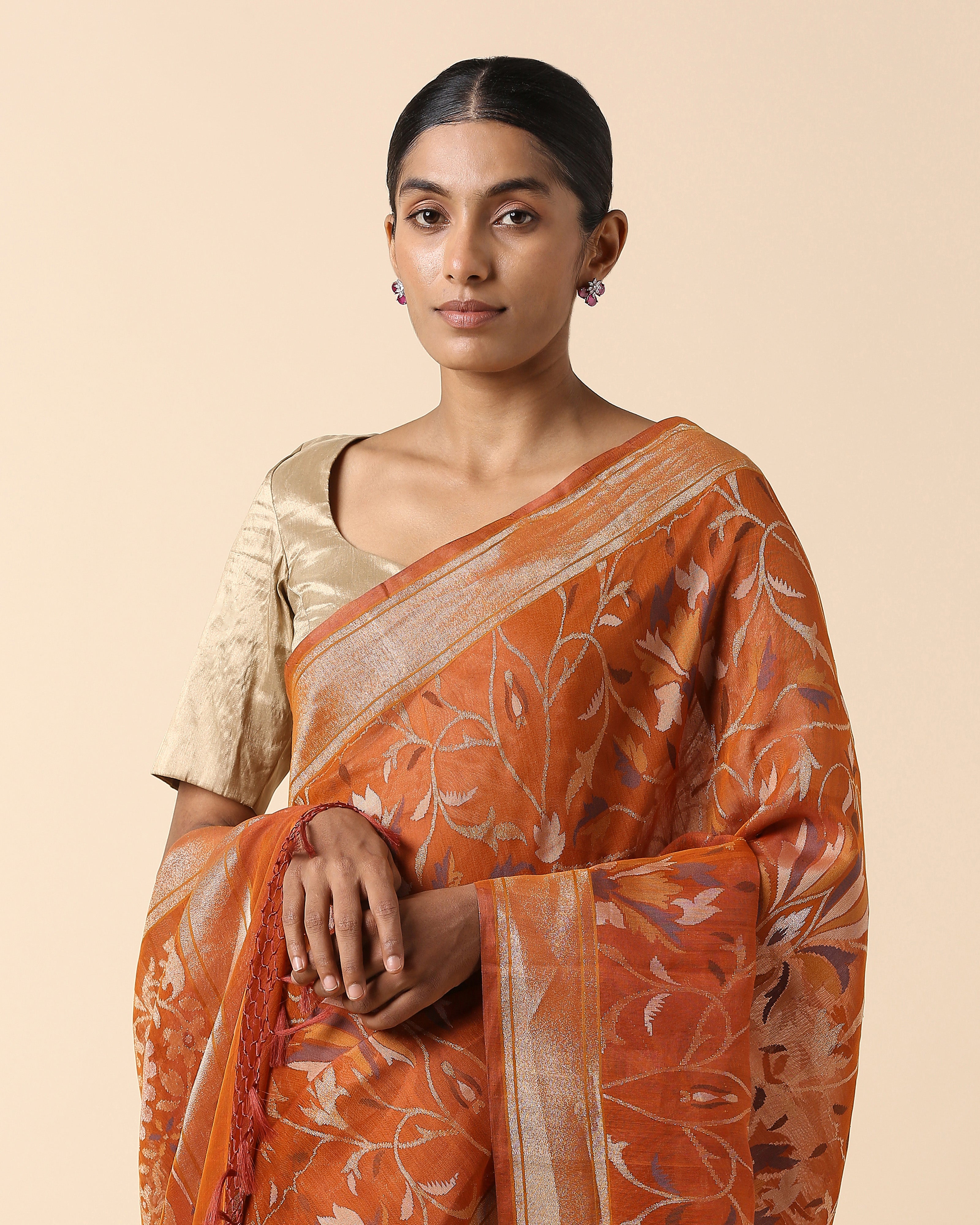 Perna Banarasi Jamdani Cotton Saree
