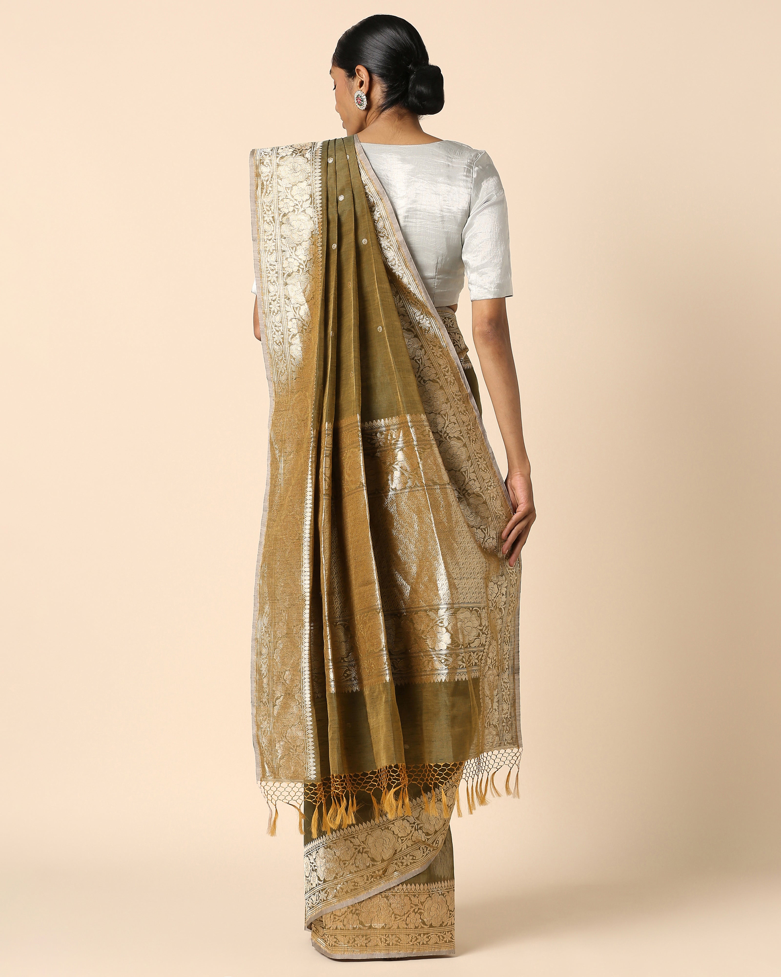 Snigdha Banarasi Kadwa Silk Linen Saree