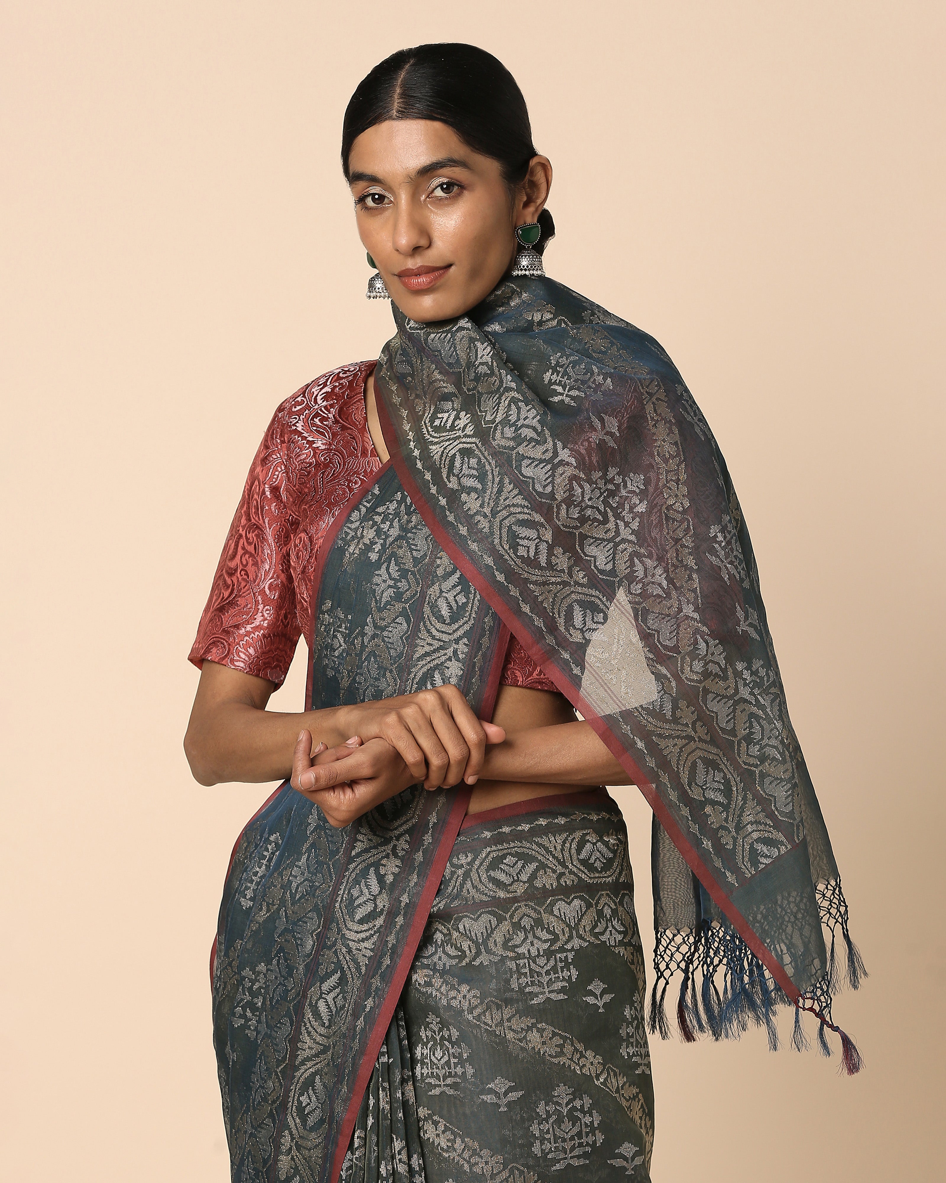 Giavana Banarasi Jamdani Cotton Saree