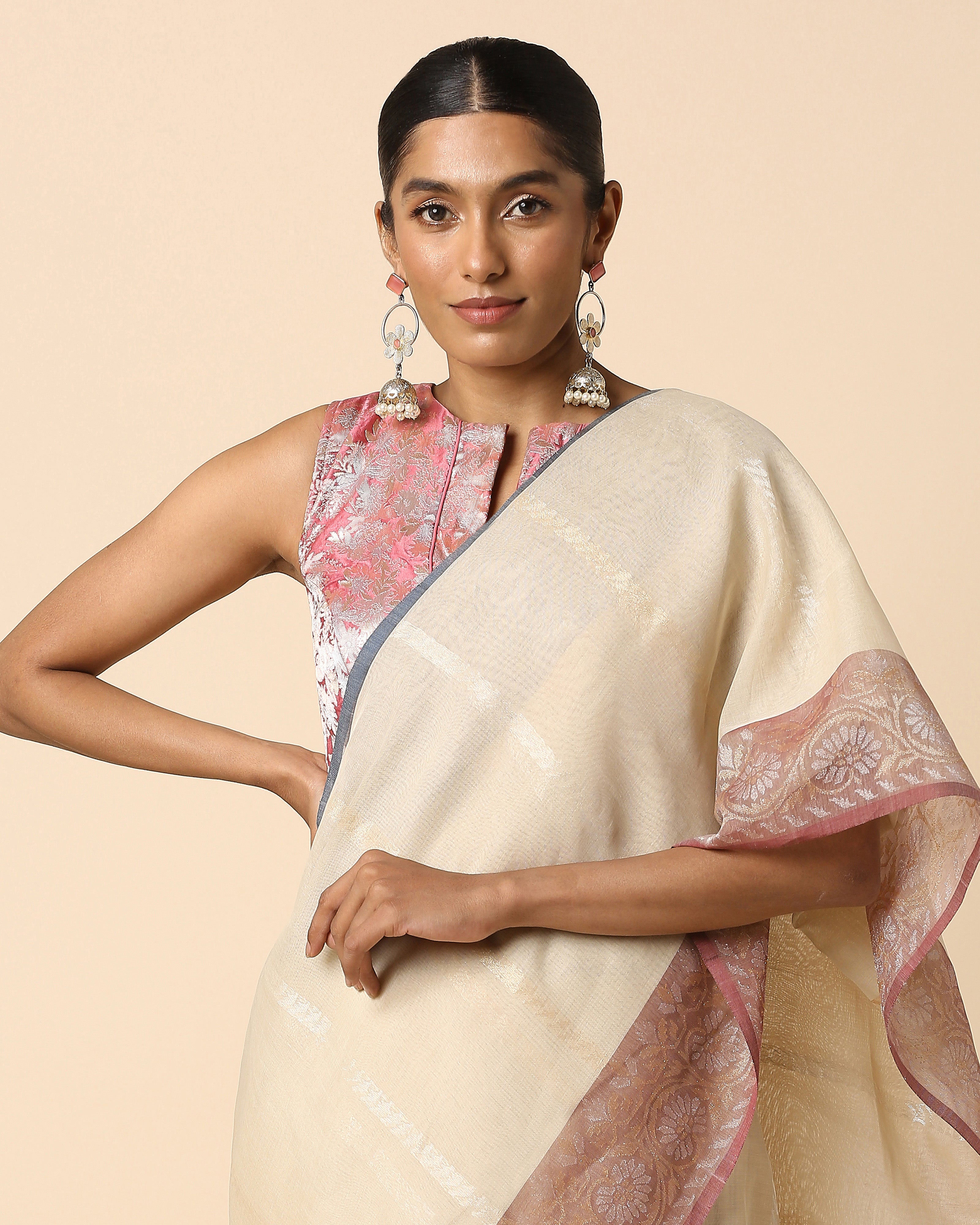 Mahi Banarasi Jamdani Cotton Saree