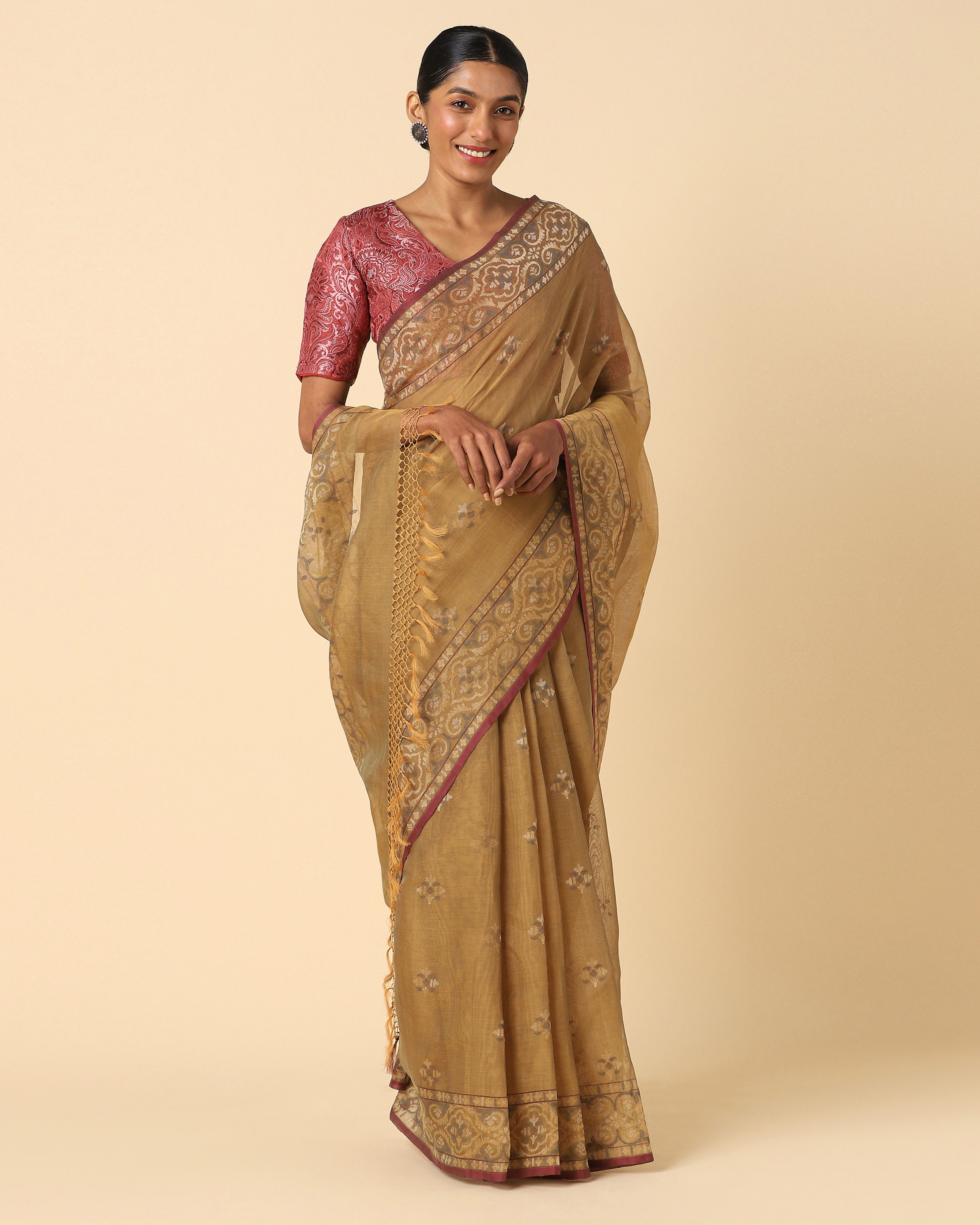 Lahna Banarasi Jamdani Cotton Saree