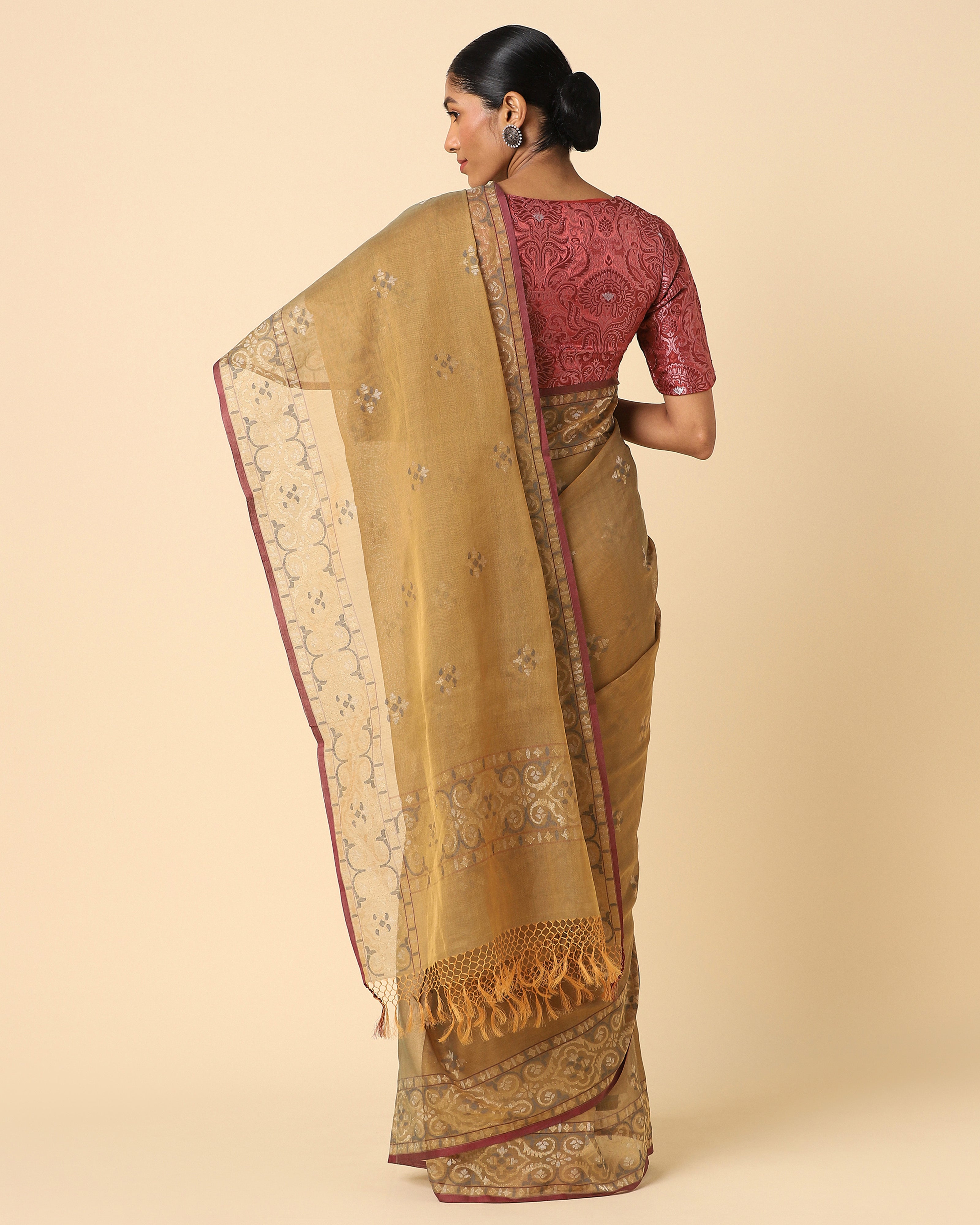Lahna Banarasi Jamdani Cotton Saree