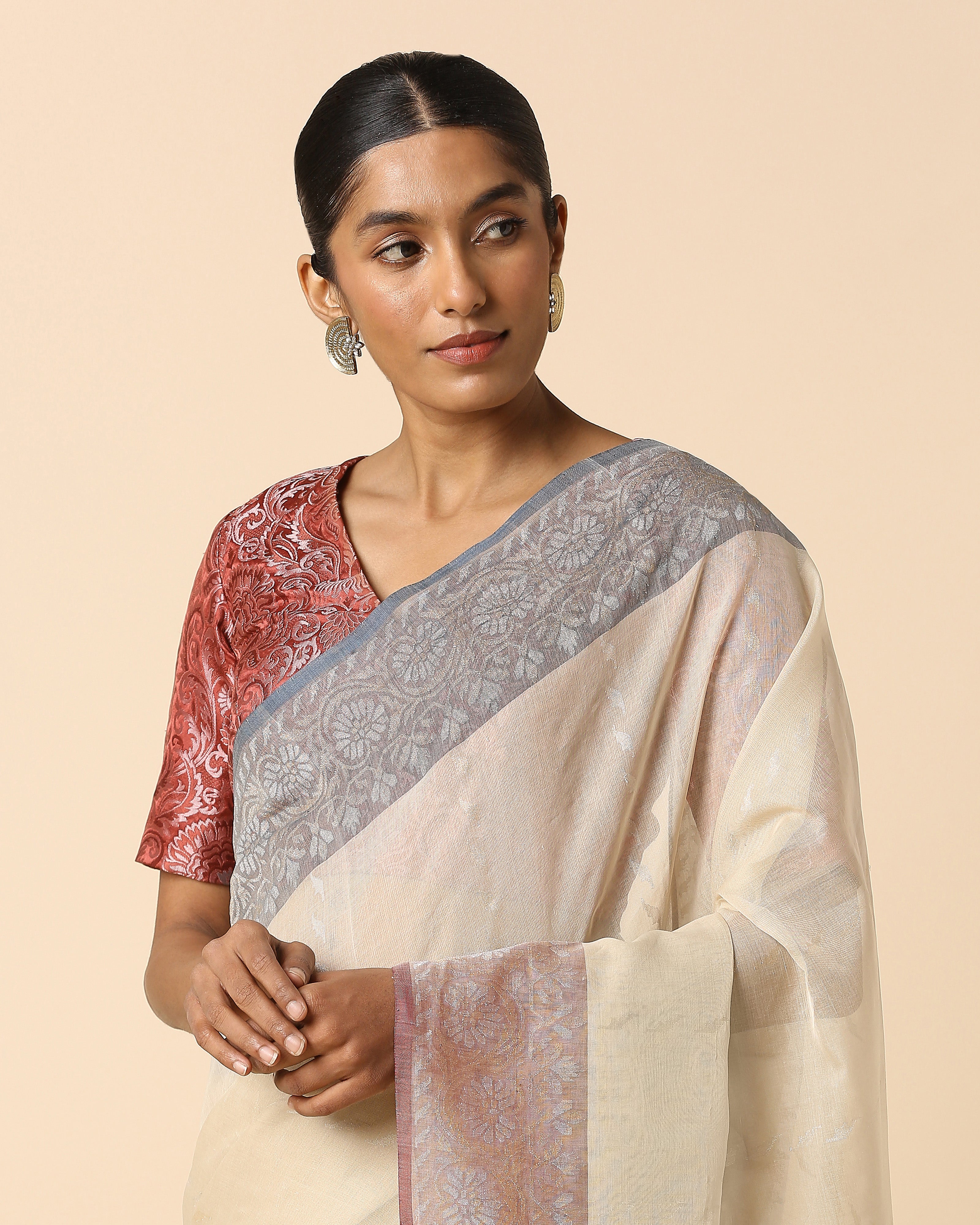 Mahi Banarasi Jamdani Cotton Saree