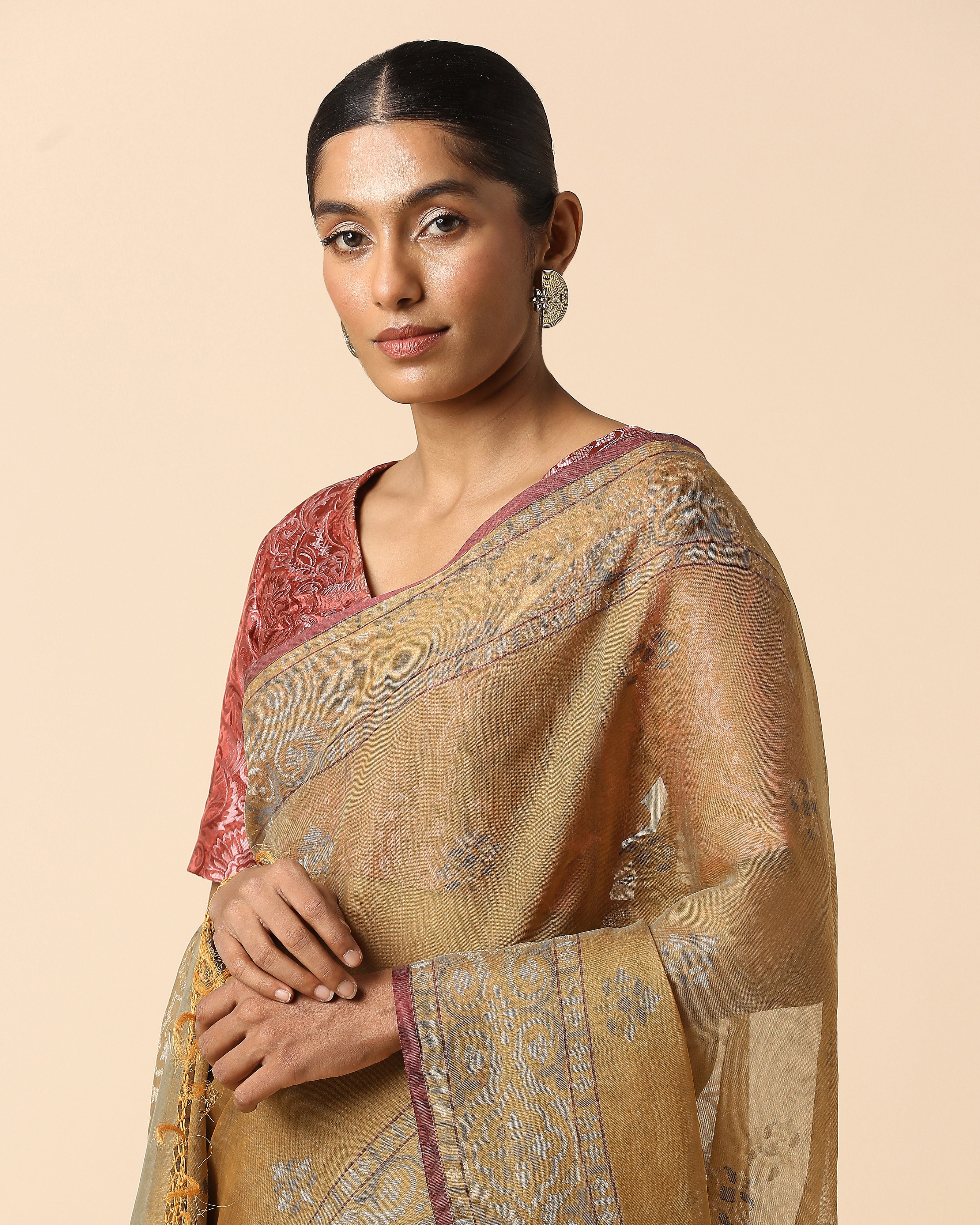 Lahna Banarasi Jamdani Cotton Saree