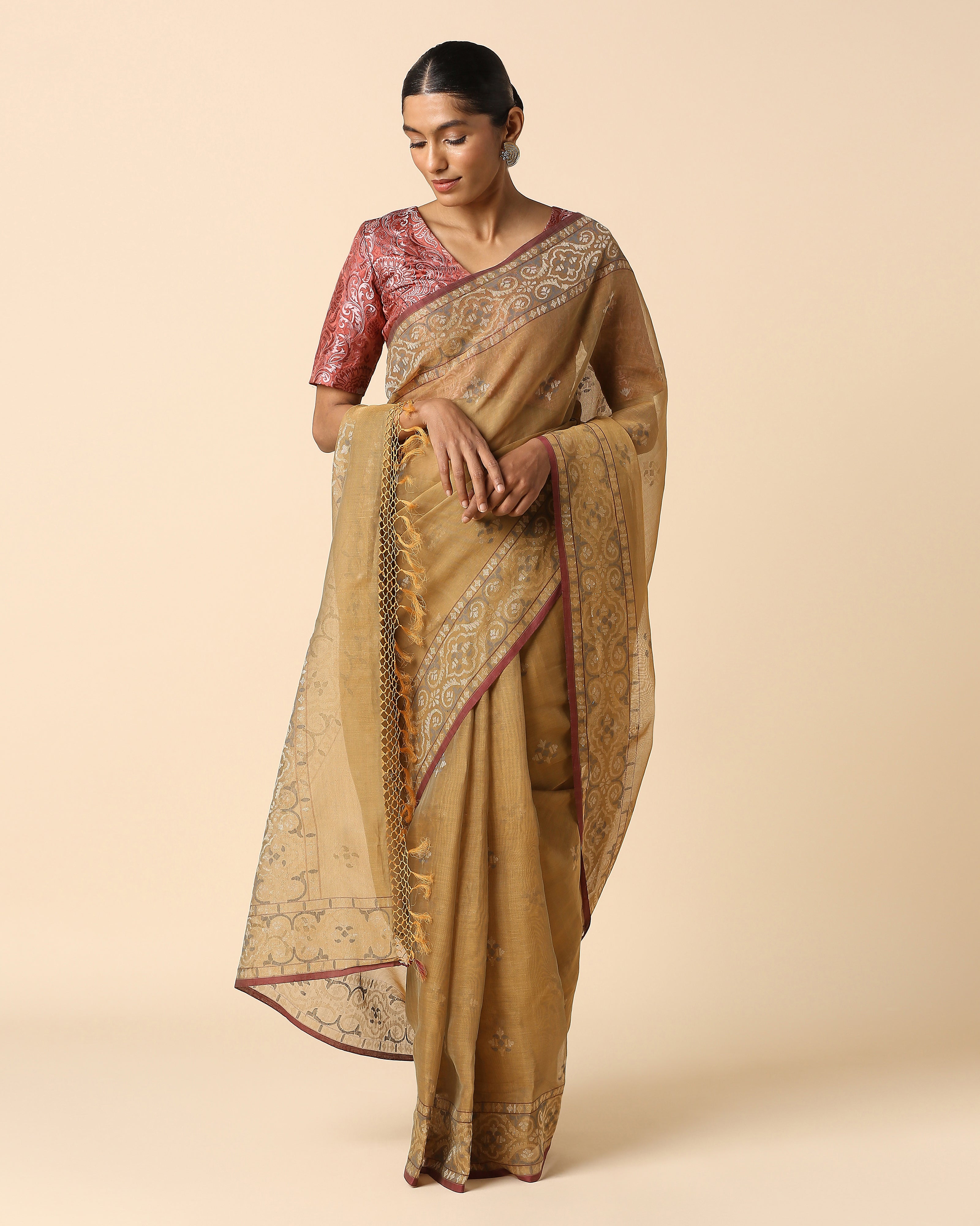 Lahna Banarasi Jamdani Cotton Saree