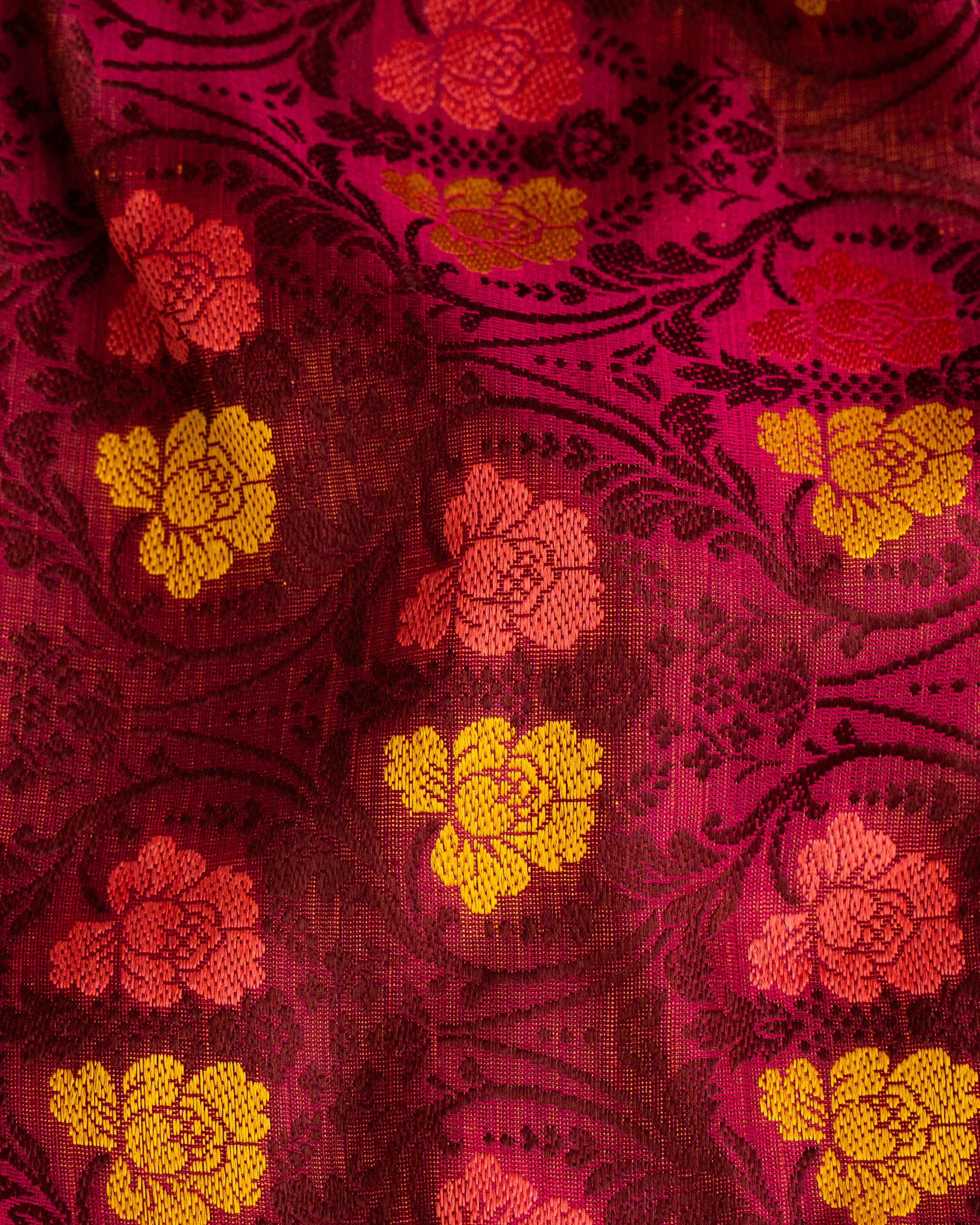 Raina Banarasi Tanchoi Silk Suit Fabric