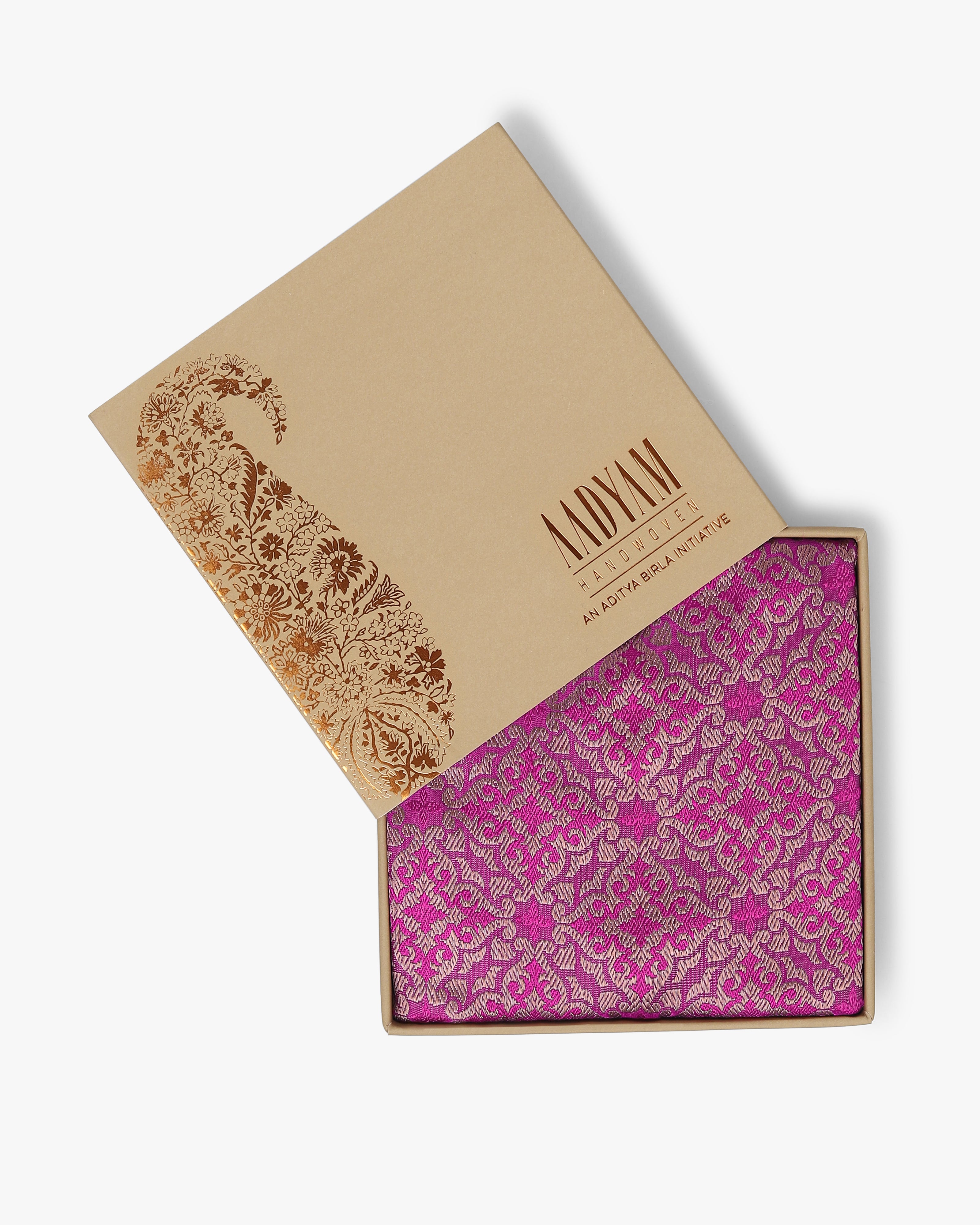 Mosaic Banarasi Tanchoi Silk Pocket Square