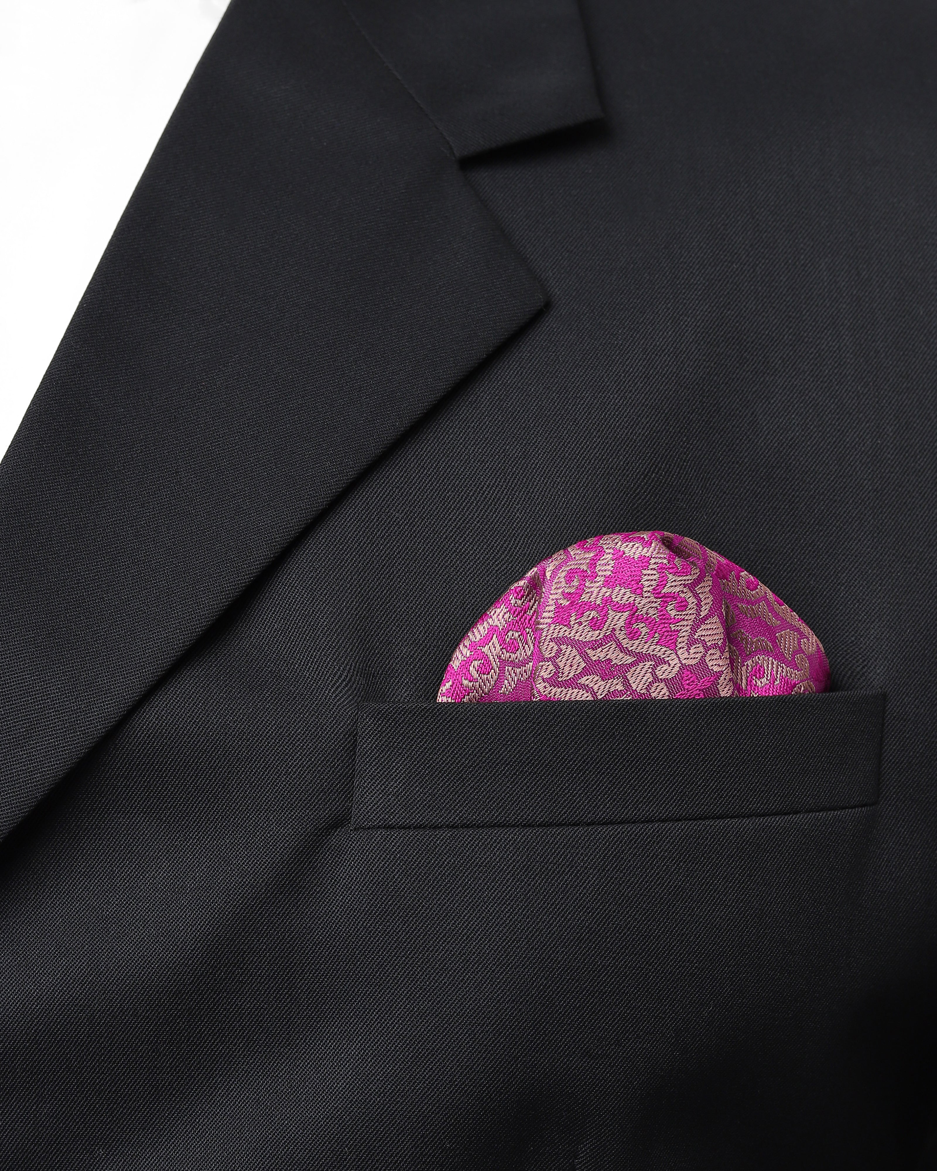 Mosaic Banarasi Tanchoi Silk Pocket Square