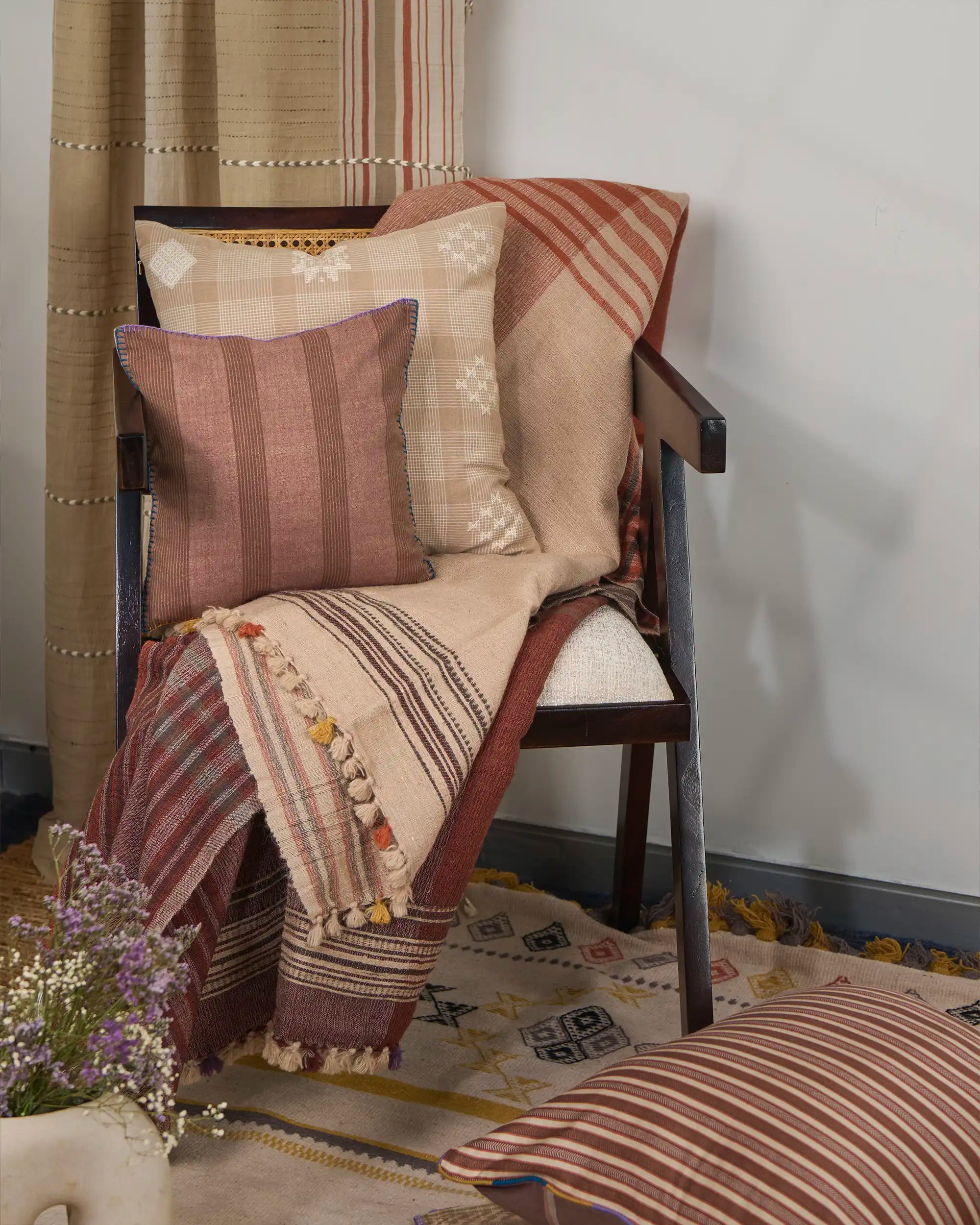 Bikram Bhujodi Extra Weft Cotton Cushion Cover