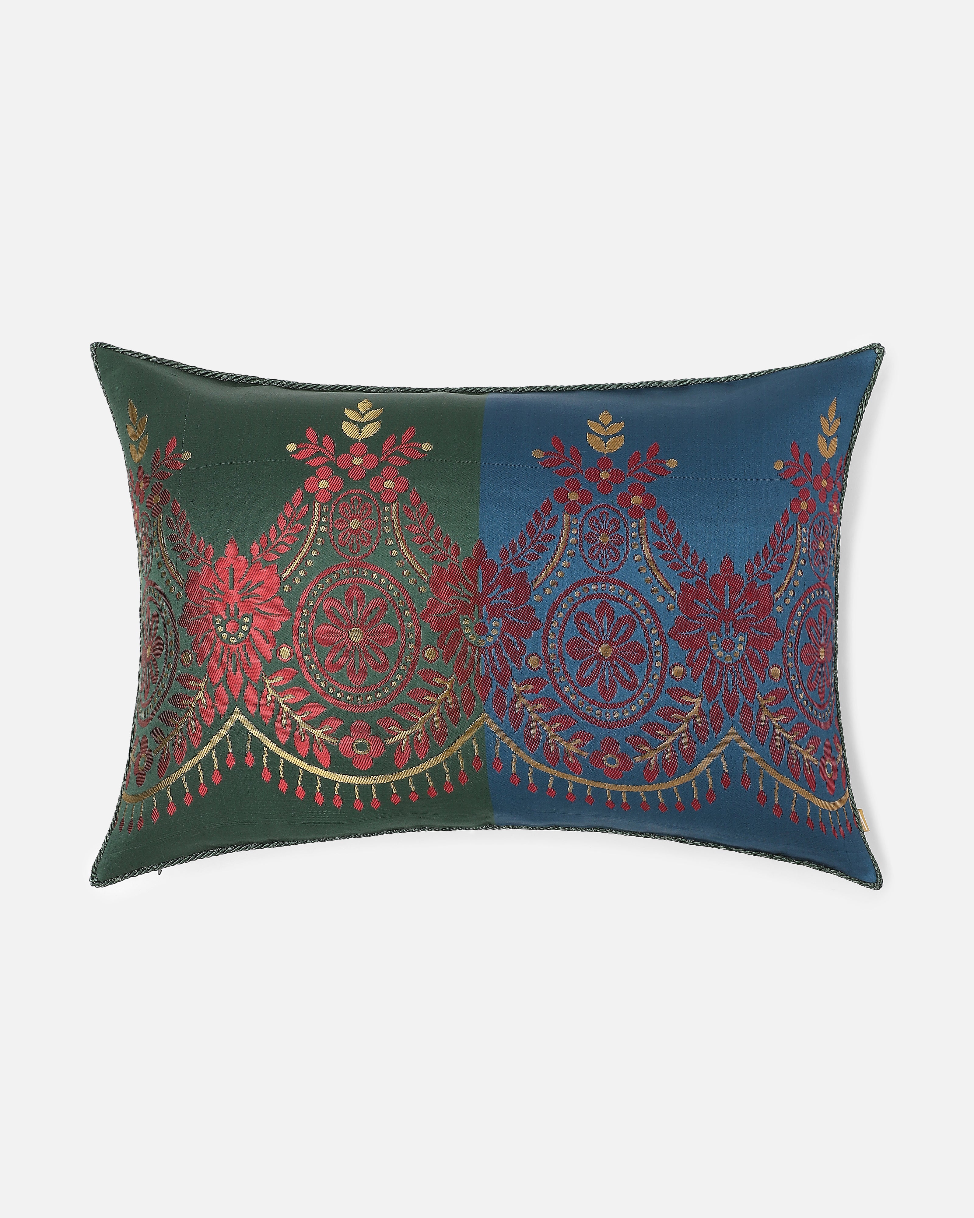 Elmira Banarasi Gyasar Silk Viscose Cushion Cover