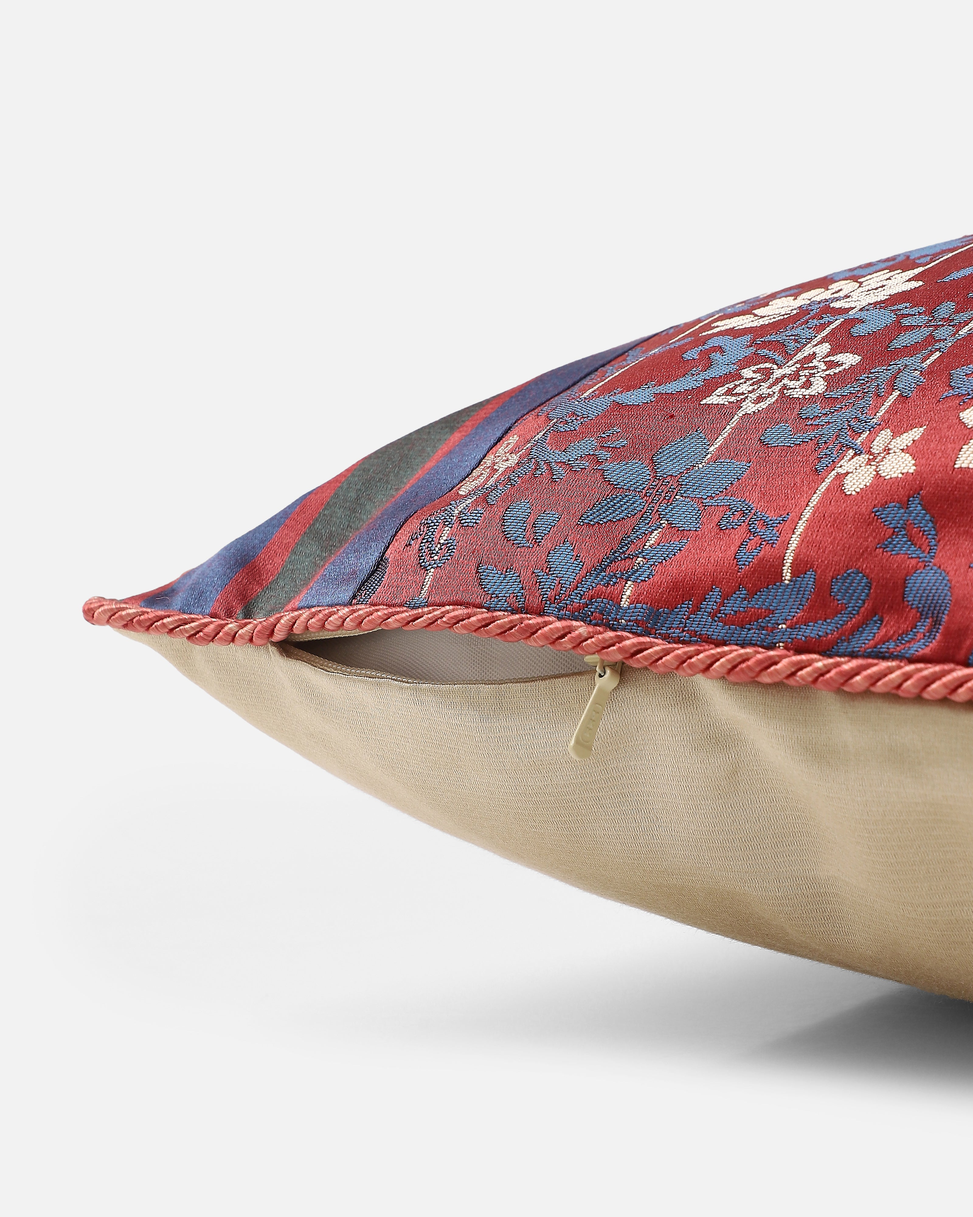 Aleina Banarasi Satin Brocade Silk Viscose Cushion Cover