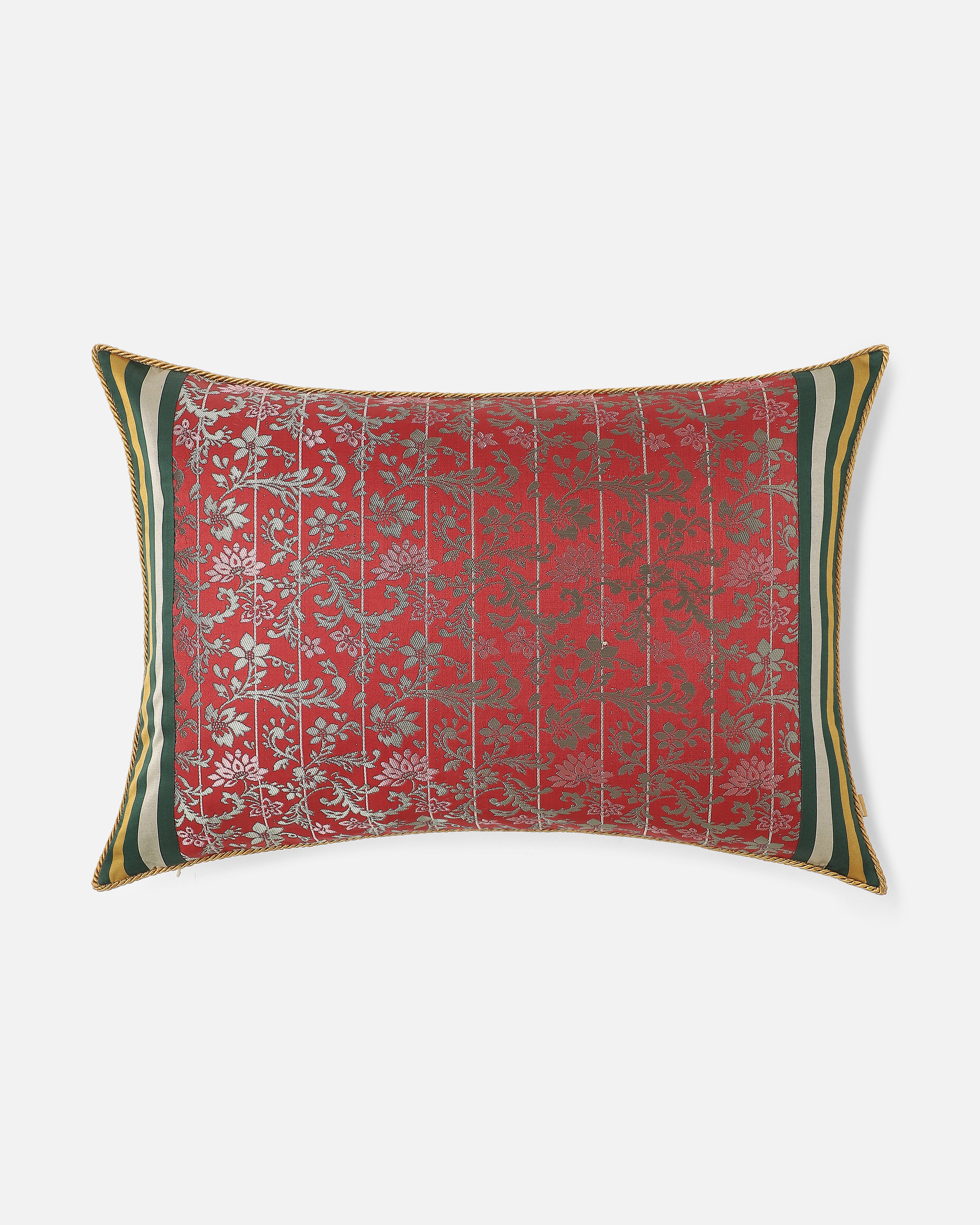 Aleina Banarasi Satin Brocade Silk Viscose Cushion Cover