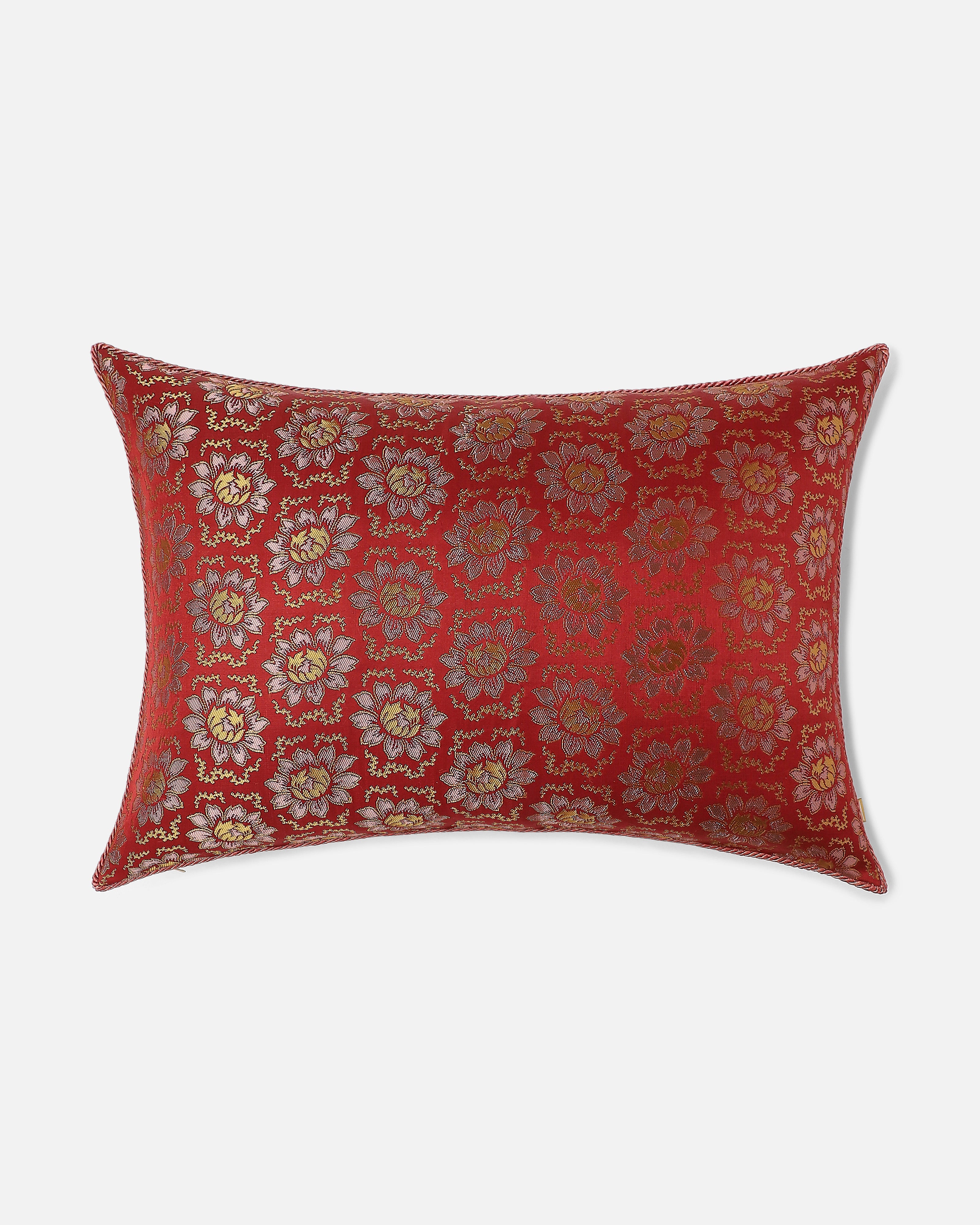 Lev Banarasi Satin Brocade Silk Viscose Cushion Cover