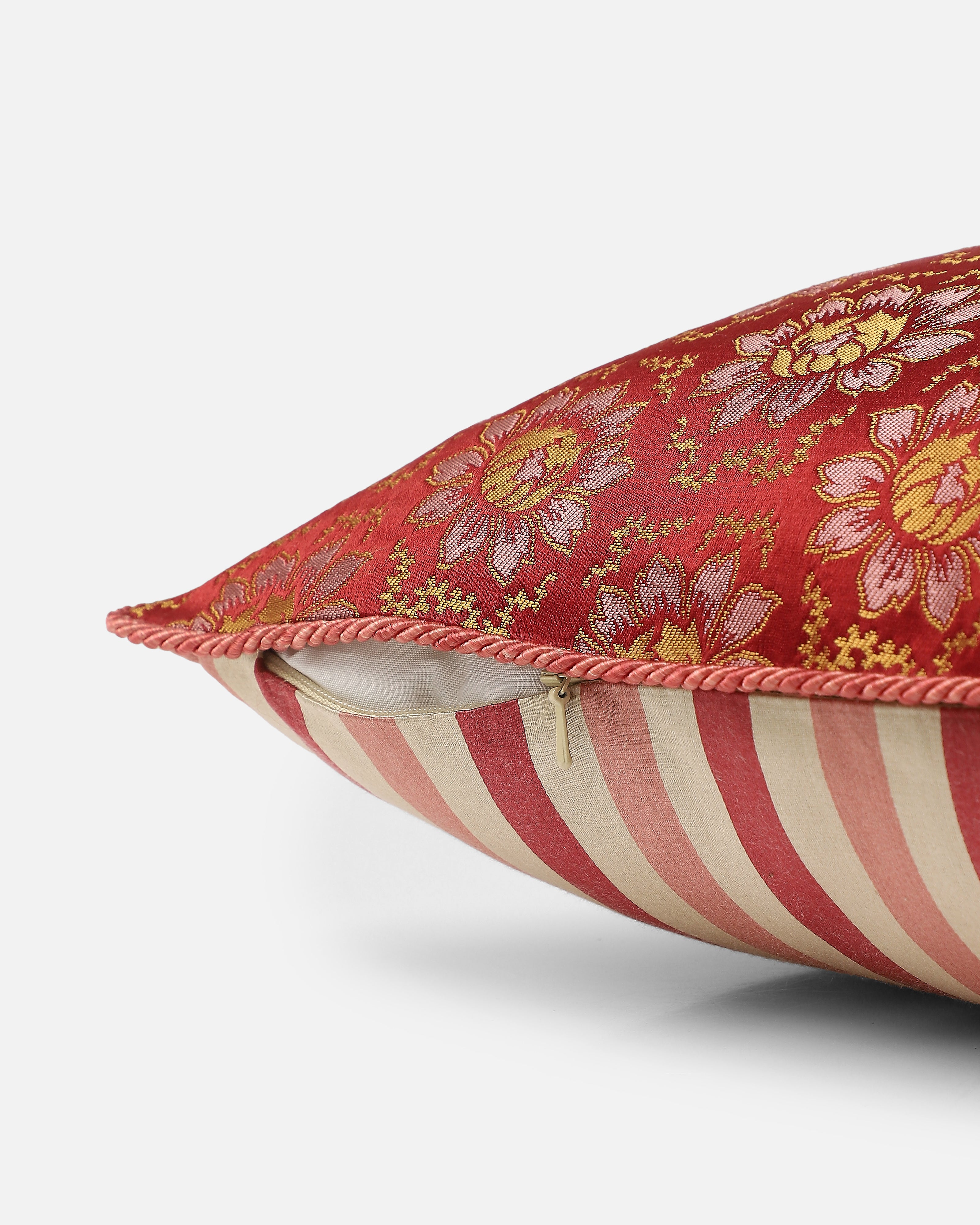 Lev Banarasi Satin Brocade Silk Viscose Cushion Cover